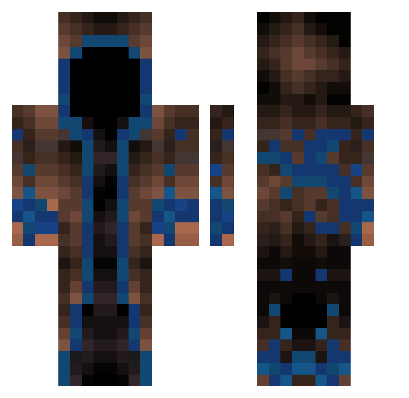 de_Owl Minecraft skin, front and back view
