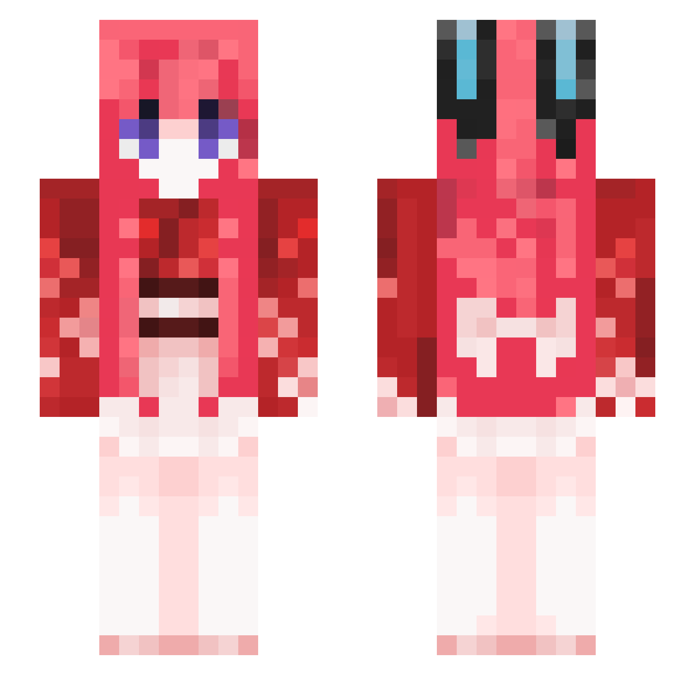 NinoNakano21 Minecraft skin, front and back view
