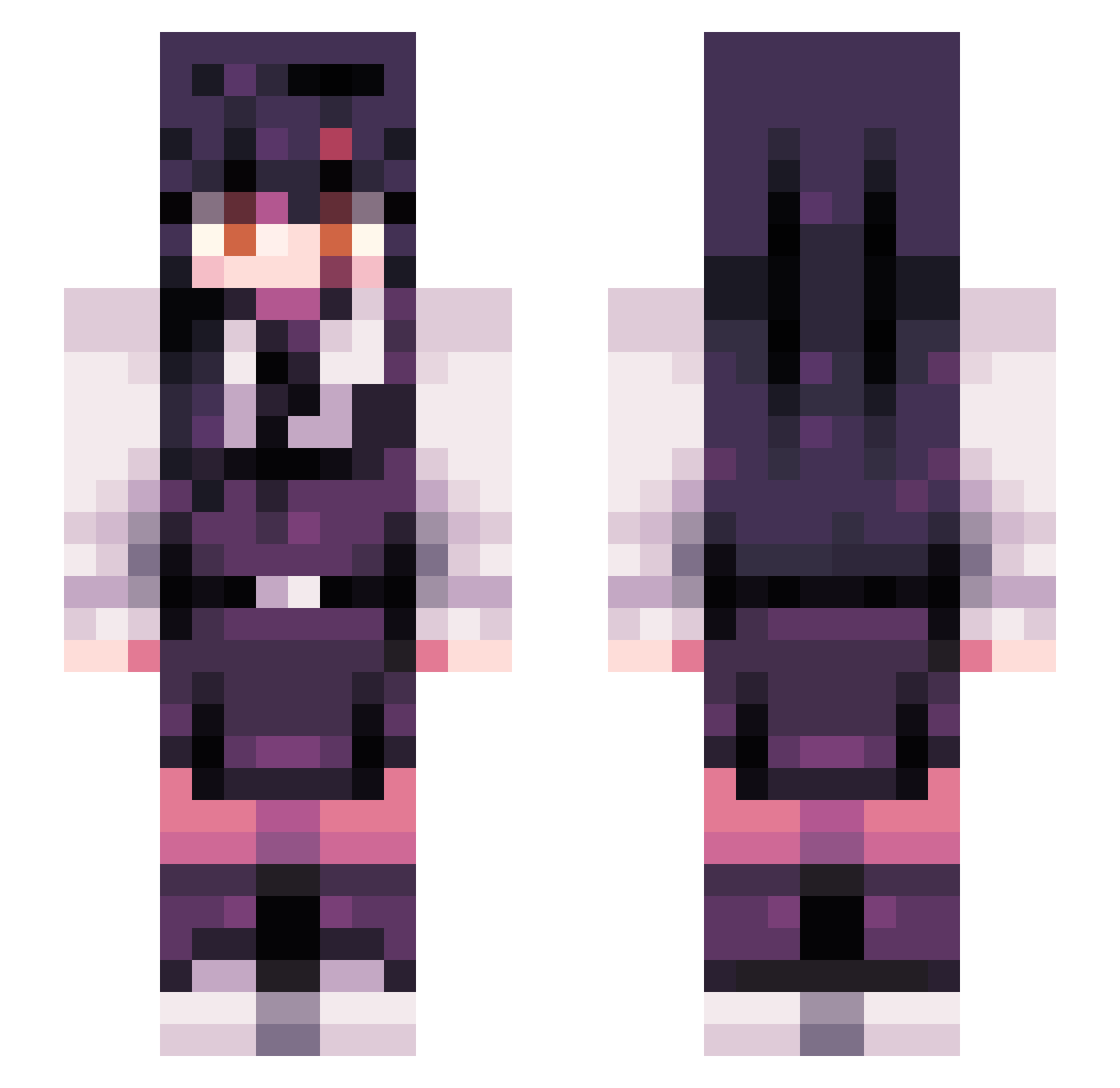 mariussln Minecraft skin, front and back view