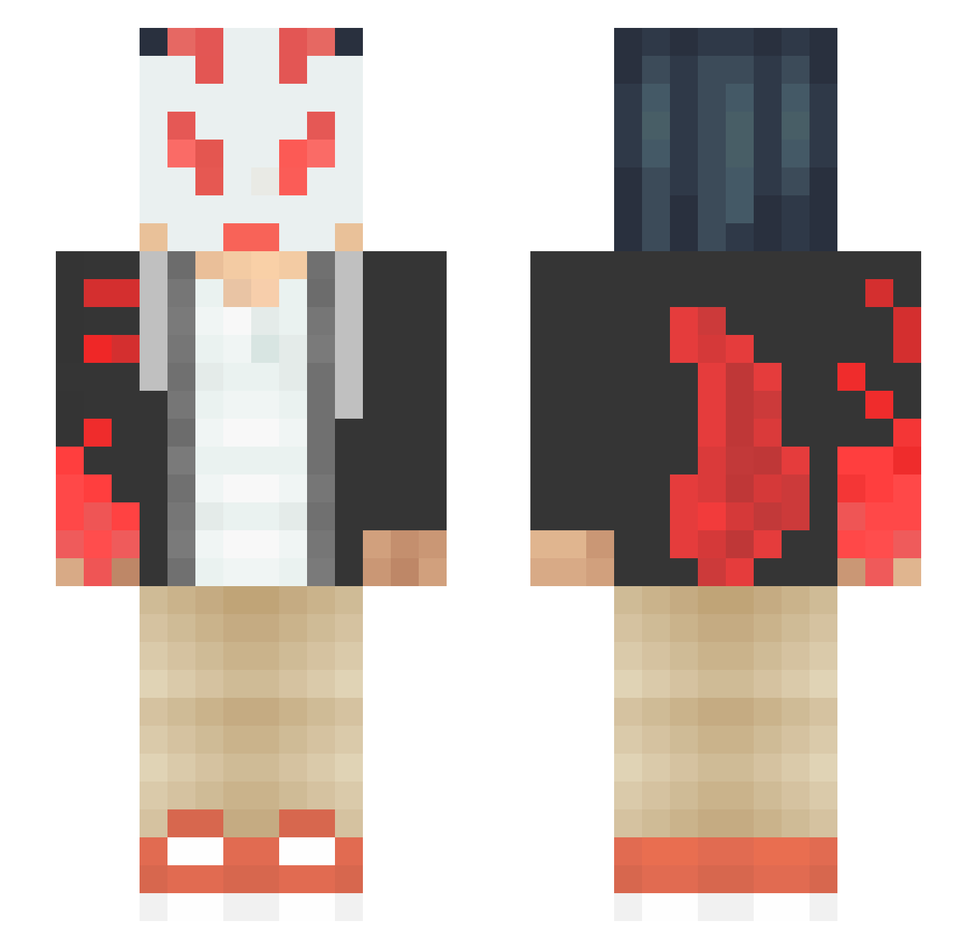 Hexes Minecraft skin, front and back view