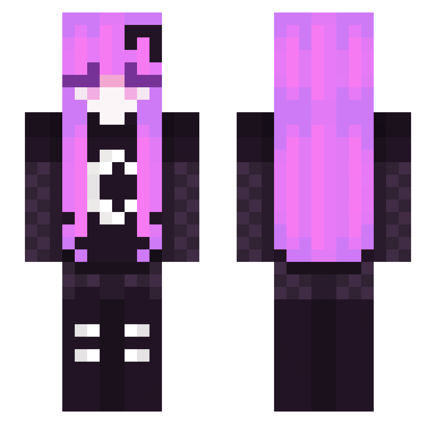 DYSMORPHOPHOBIA Minecraft skin, front and back view