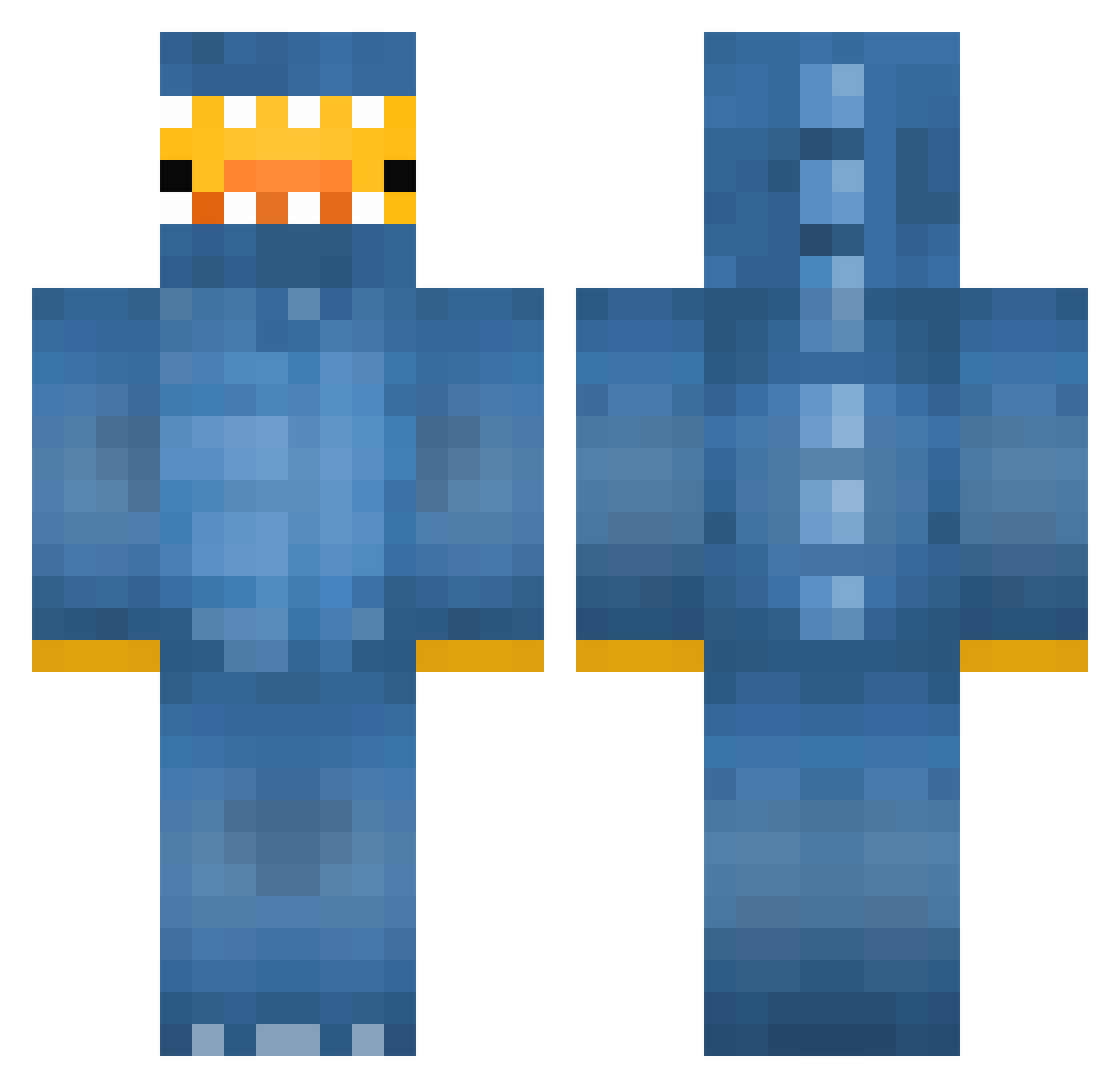 NoReally Minecraft skin, front and back view