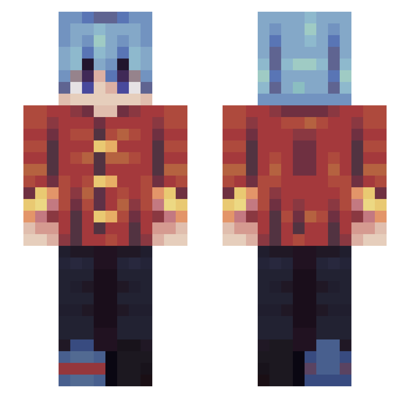 LnGGovO Minecraft skin, front and back view