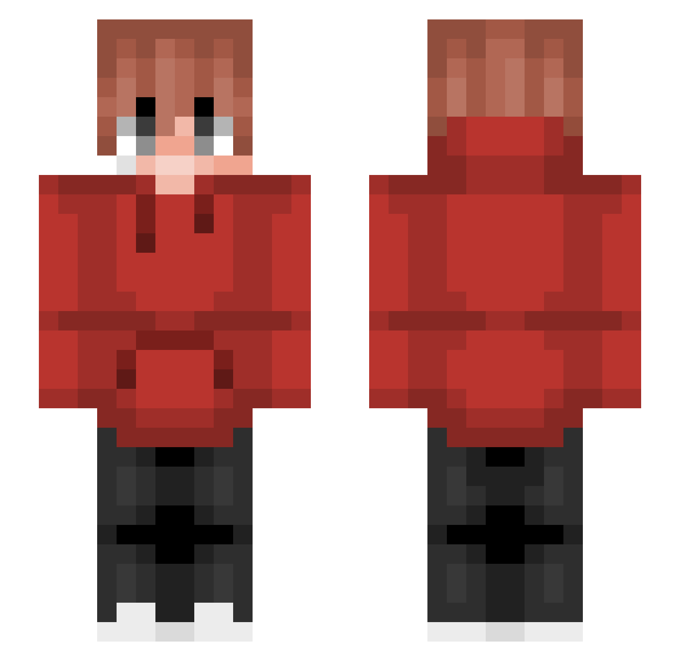 RebuffedBear62 Minecraft skin, front and back view