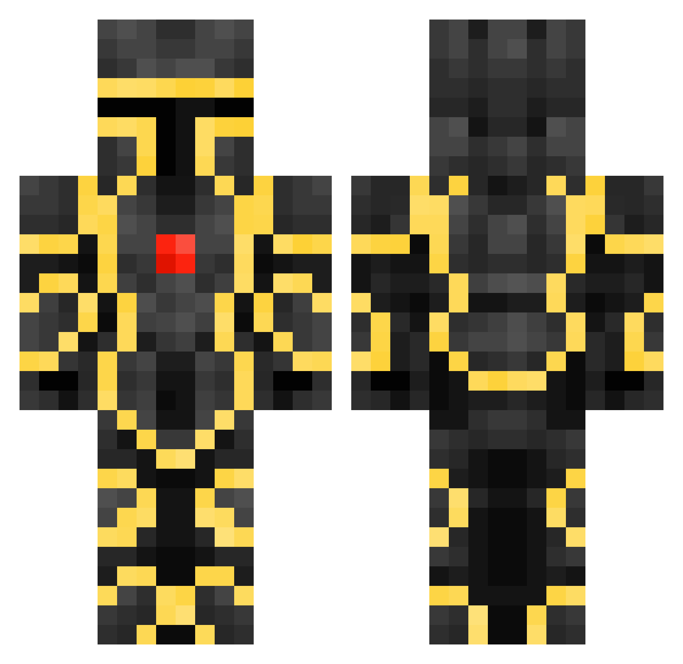 nikocruz Minecraft skin, front and back view