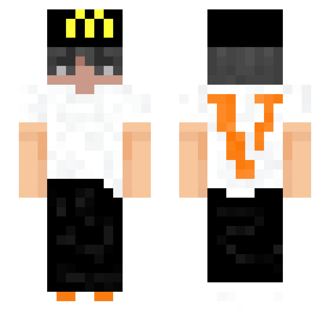 Gamer27_ Minecraft skin, front and back view