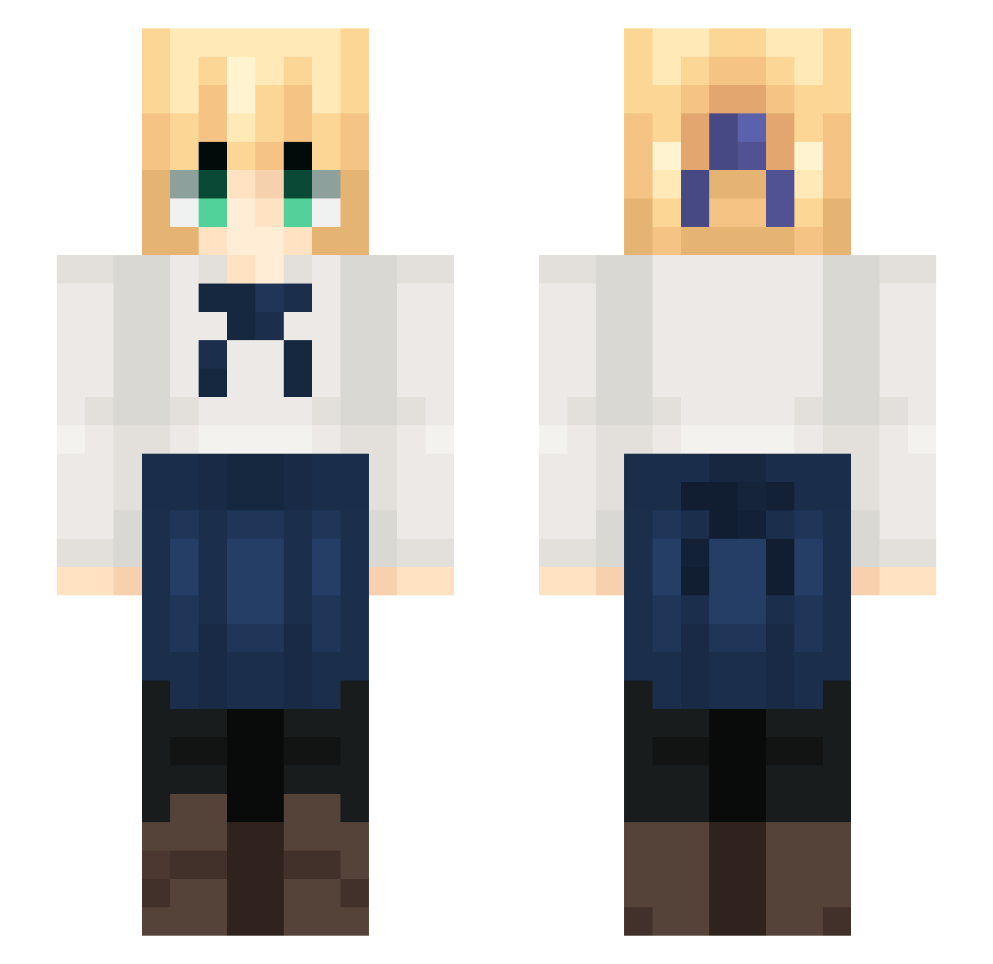 willshiggens Minecraft skin, front and back view
