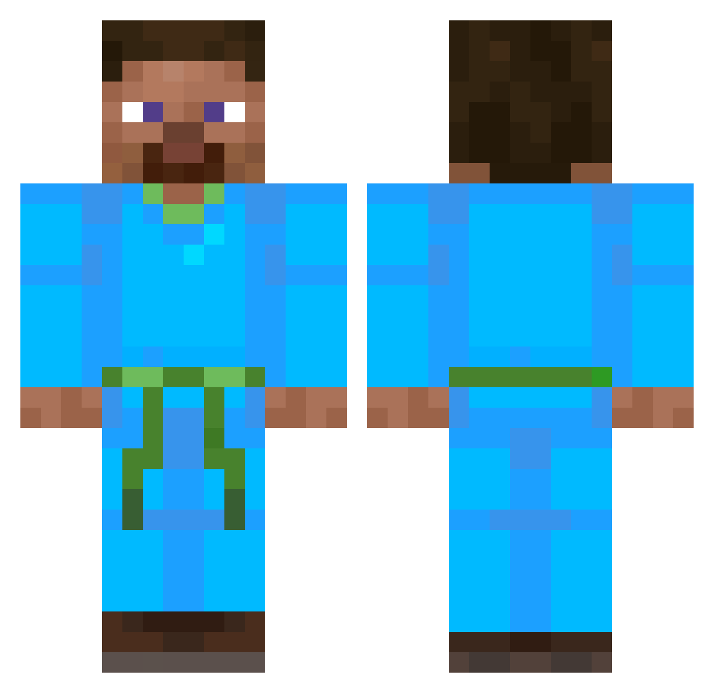 Wazza_9 Minecraft skin, front and back view