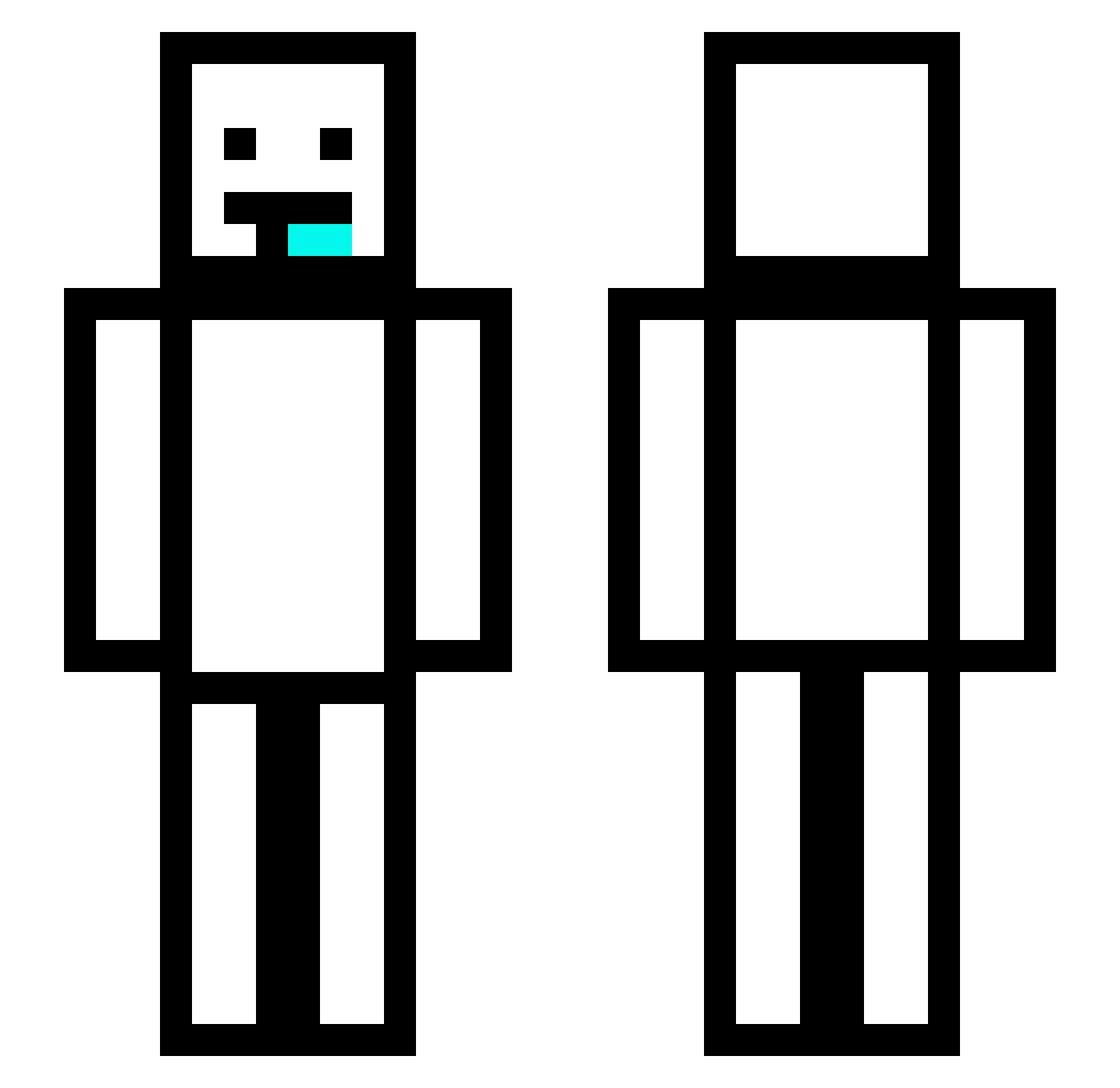 NixHC Minecraft skin, front and back view