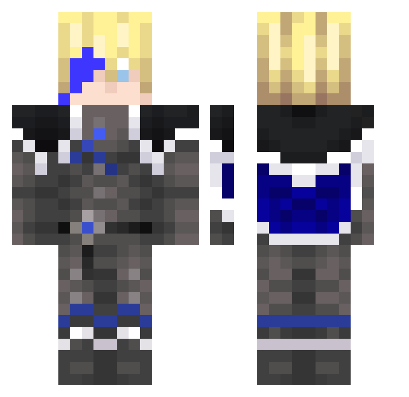 realgravity Minecraft skin, front and back view
