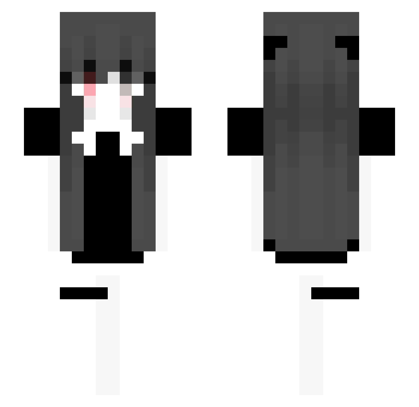 PepperKittie Minecraft skin, front and back view