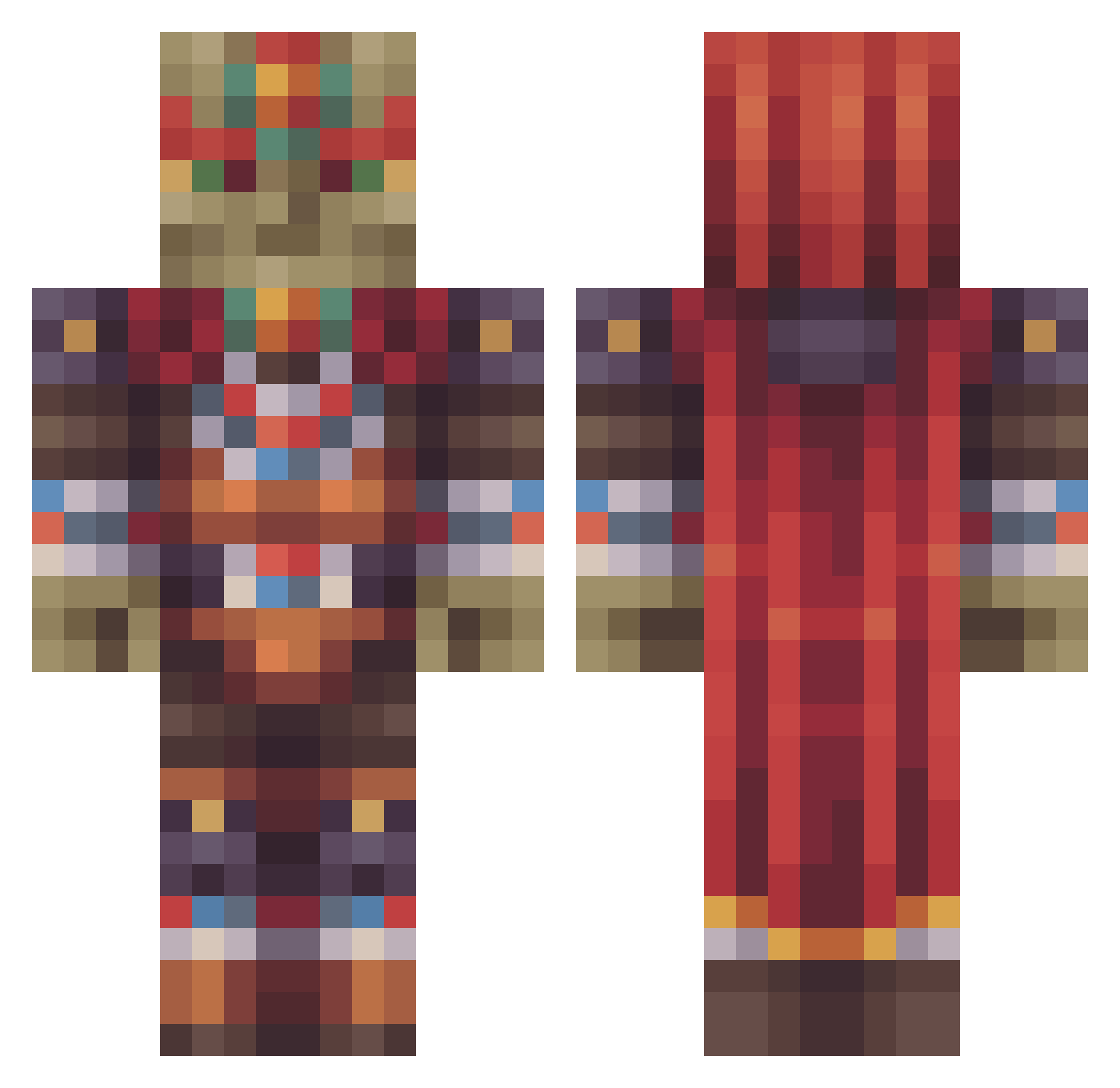 LordRaziel82 Minecraft skin, front and back view