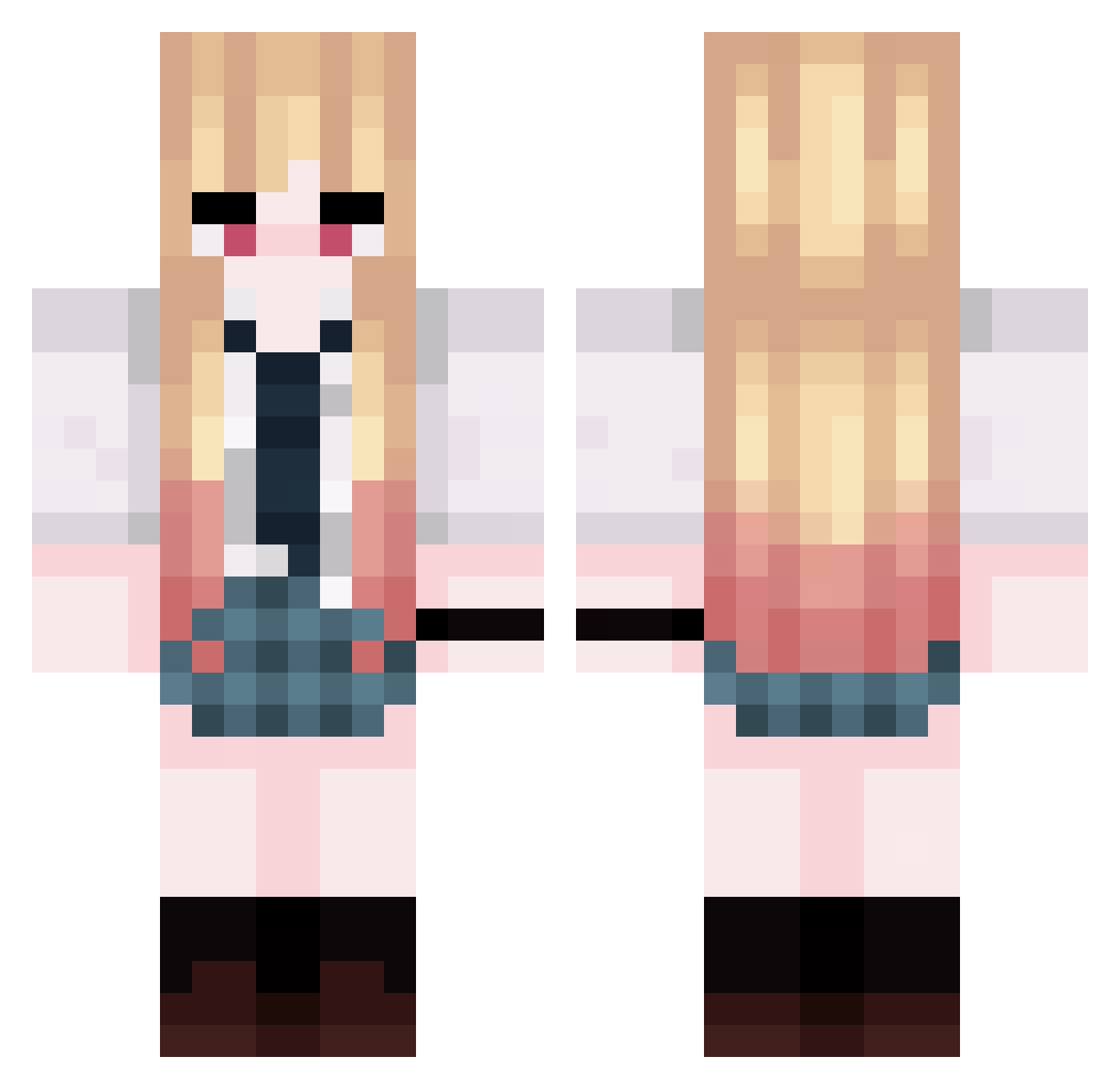 Neyzakoo Minecraft skin, front and back view