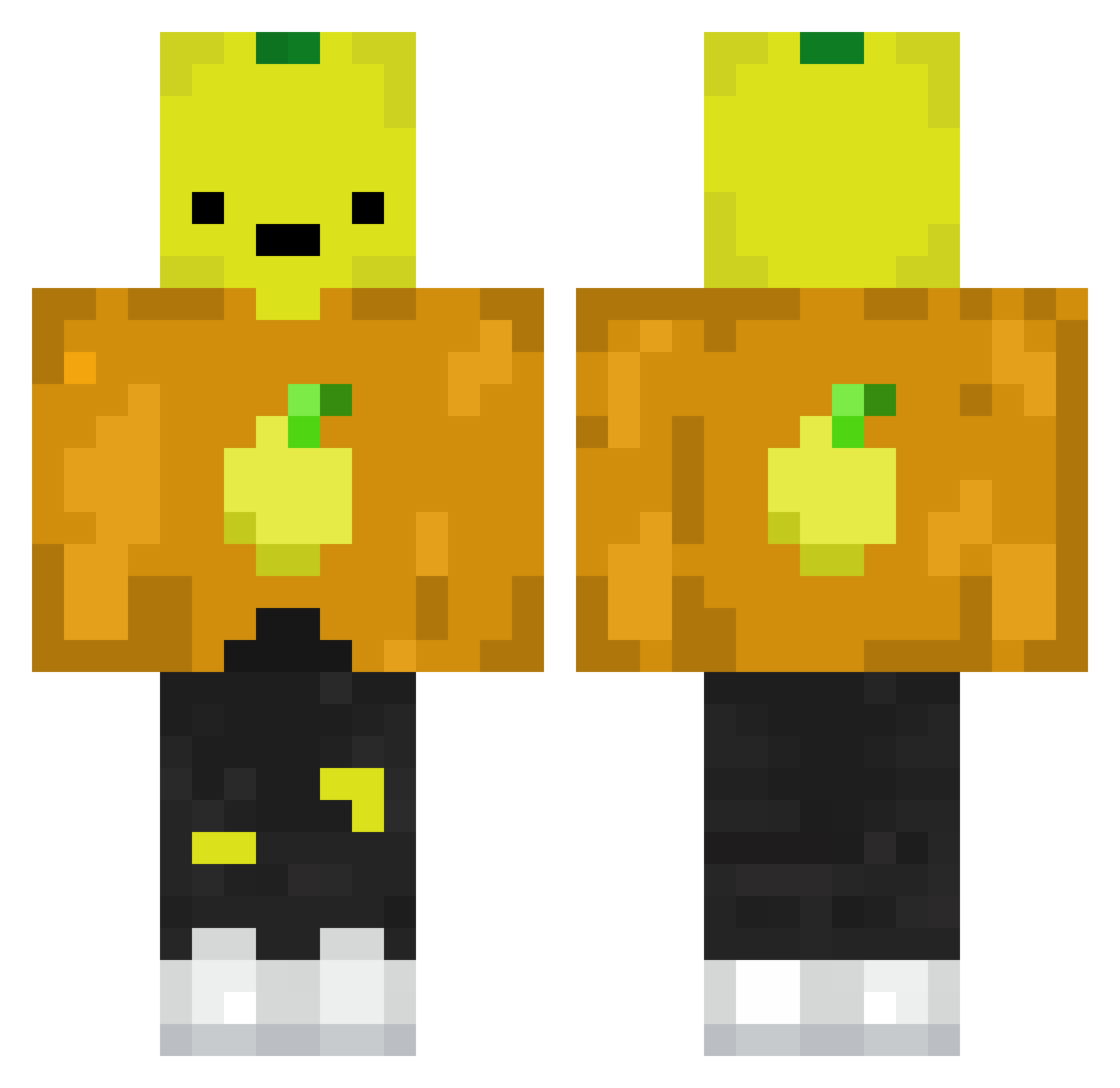 FlotLemon Minecraft skin, front and back view
