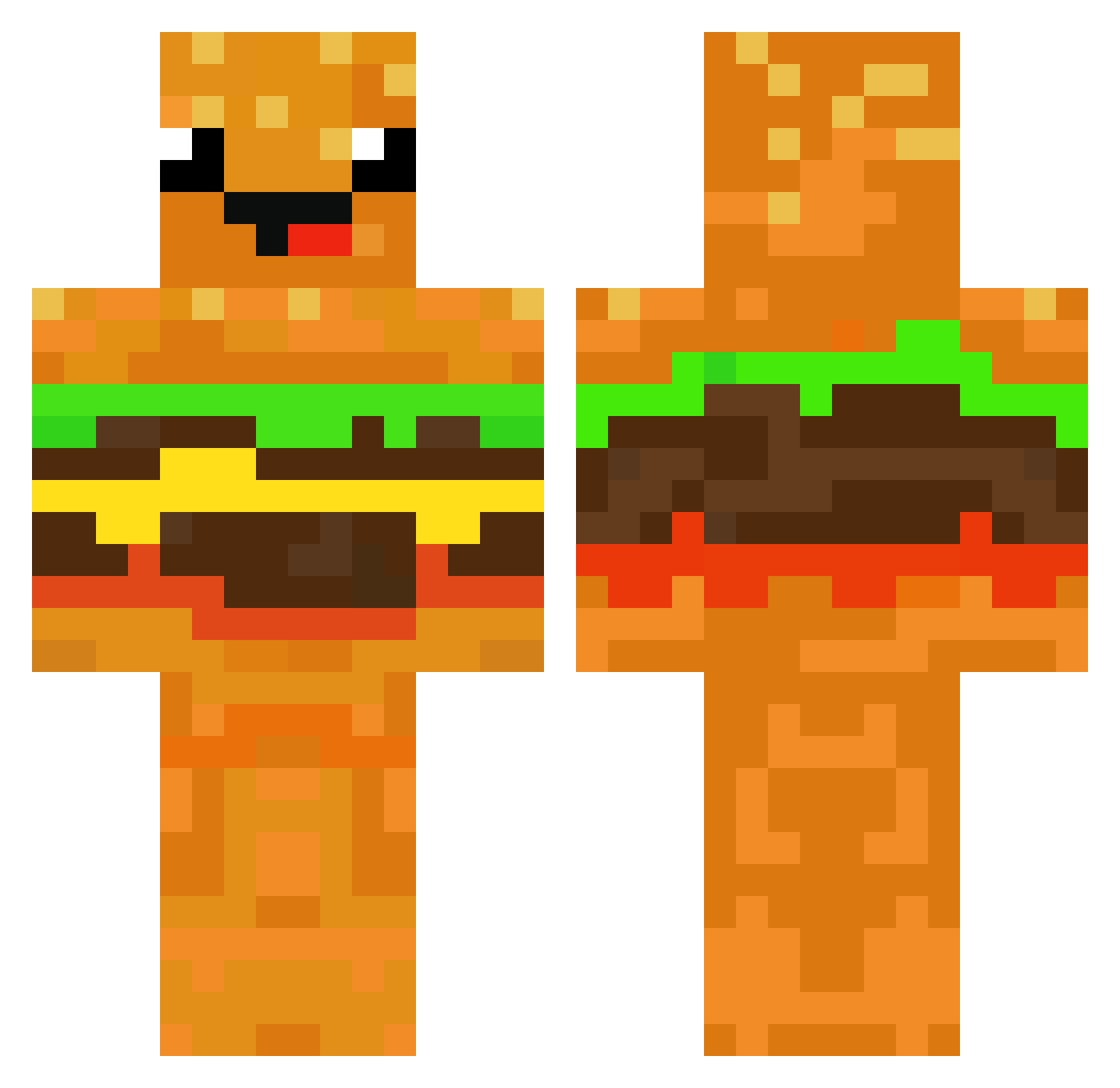derpburger604 Minecraft skin, front and back view