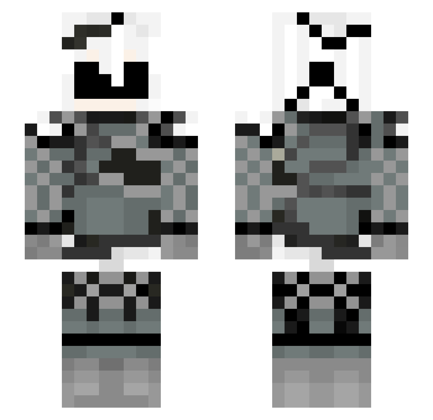 developerG0d Minecraft skin, front and back view