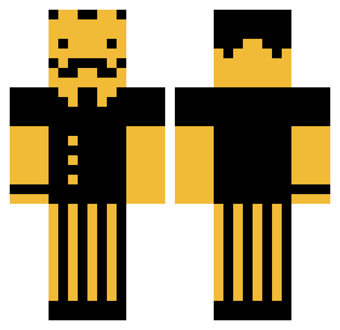 TheBirdt Minecraft skin, front and back view
