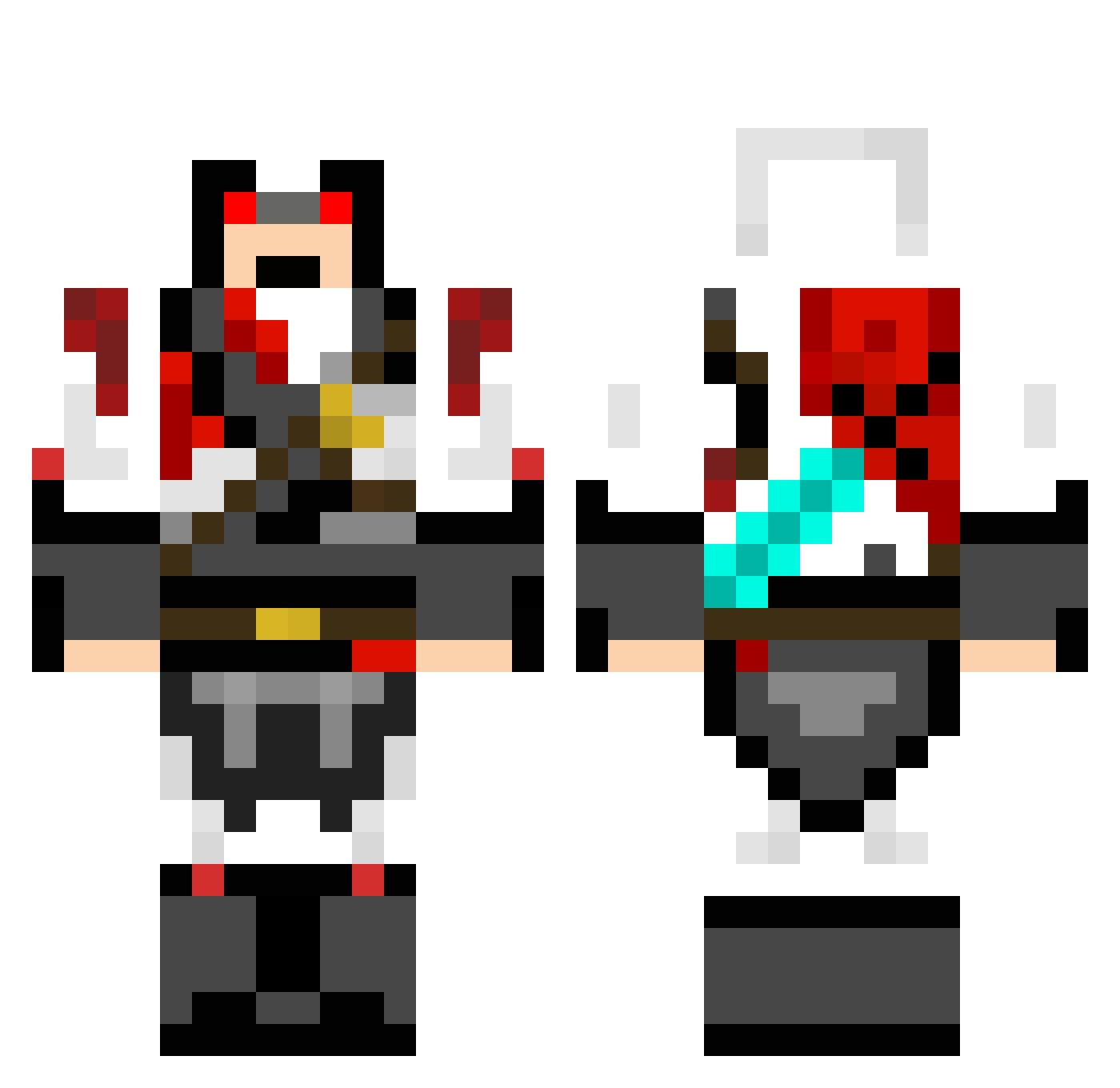 Tiraz Minecraft skin, front and back view