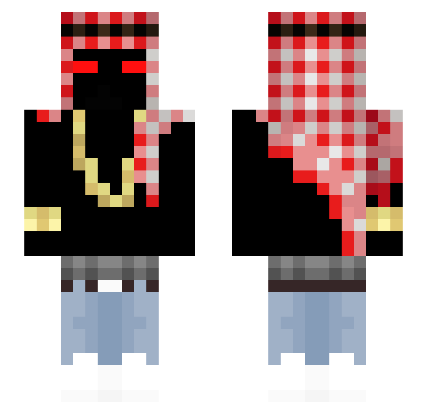 RoseTH Minecraft skin, front and back view