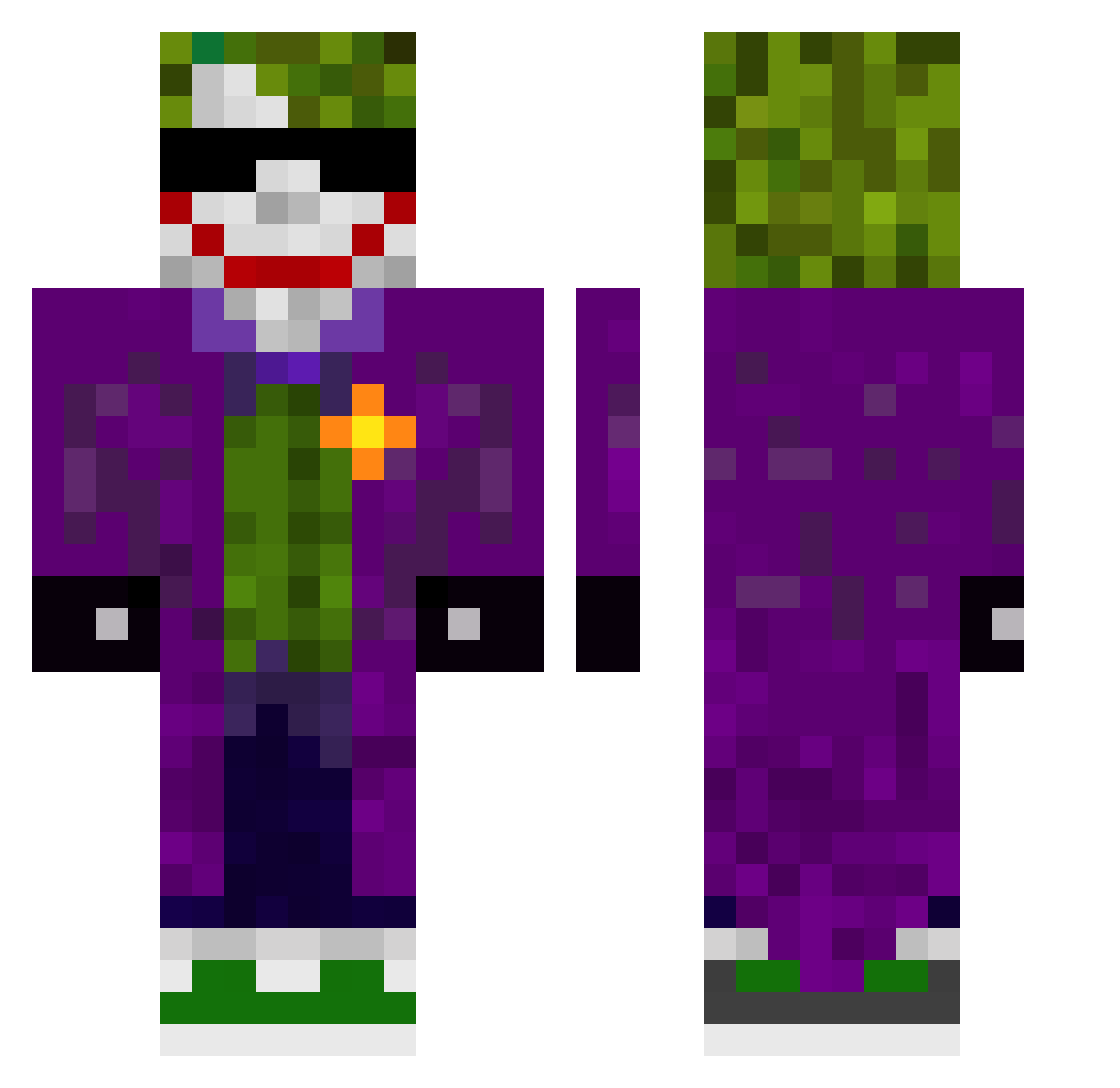 Joky Minecraft skin, front and back view