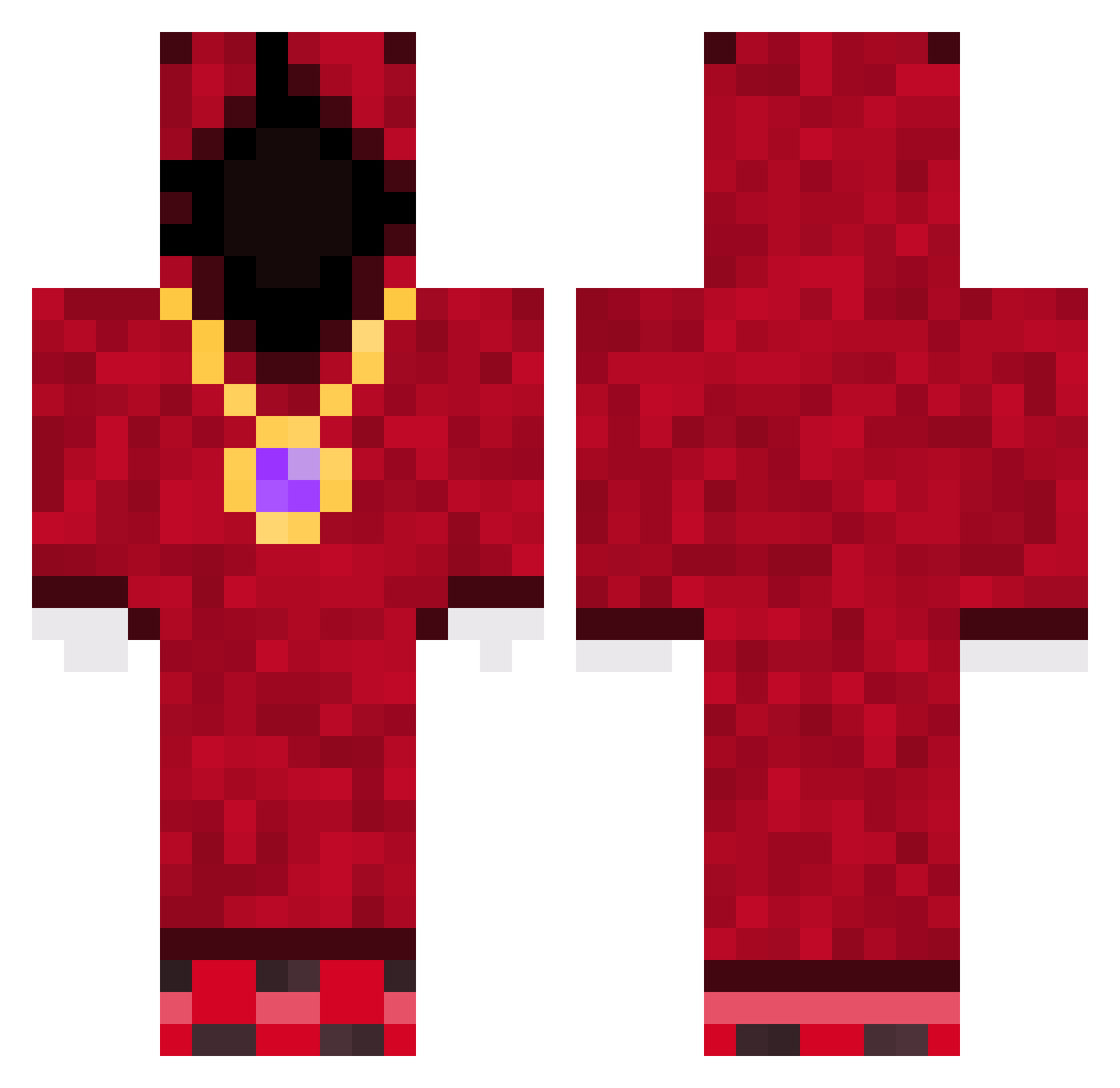 Jstness Minecraft skin, front and back view