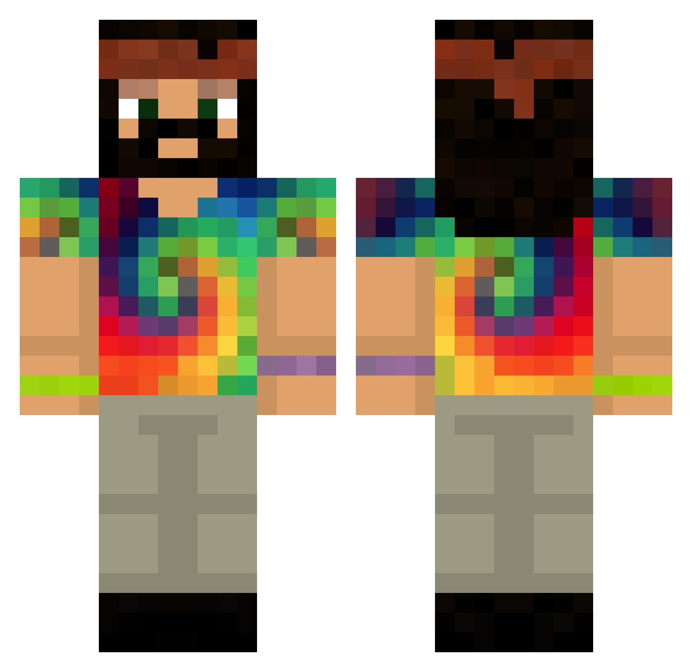 The_Ricerooni Minecraft skin, front and back view