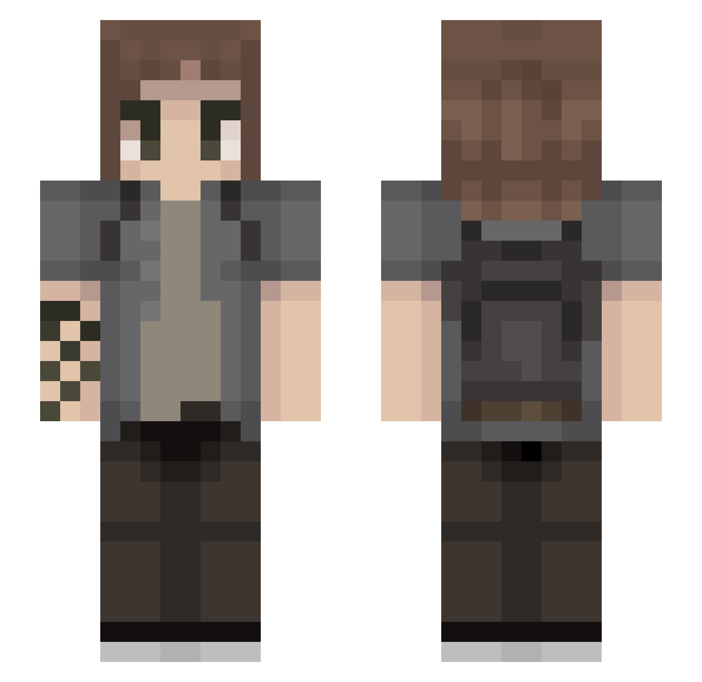 SkibidiMaster10 Minecraft skin, front and back view