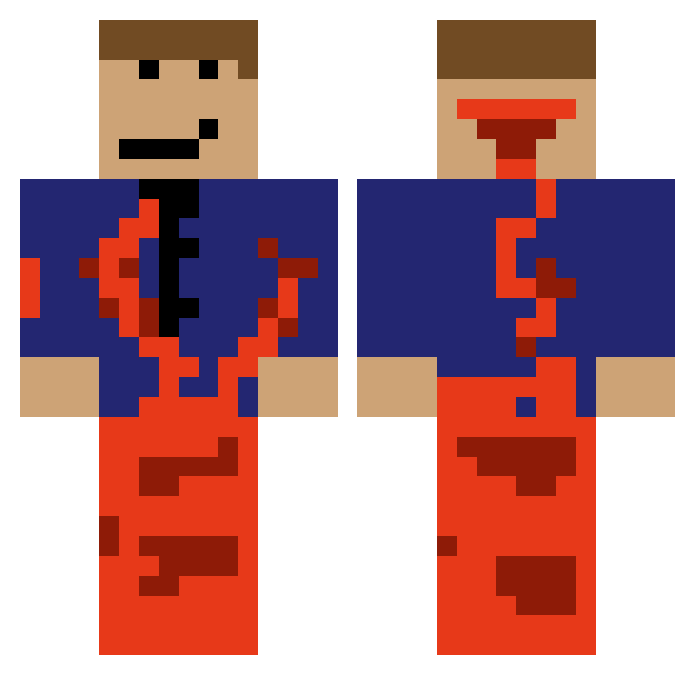 Vz2_ Minecraft skin, front and back view