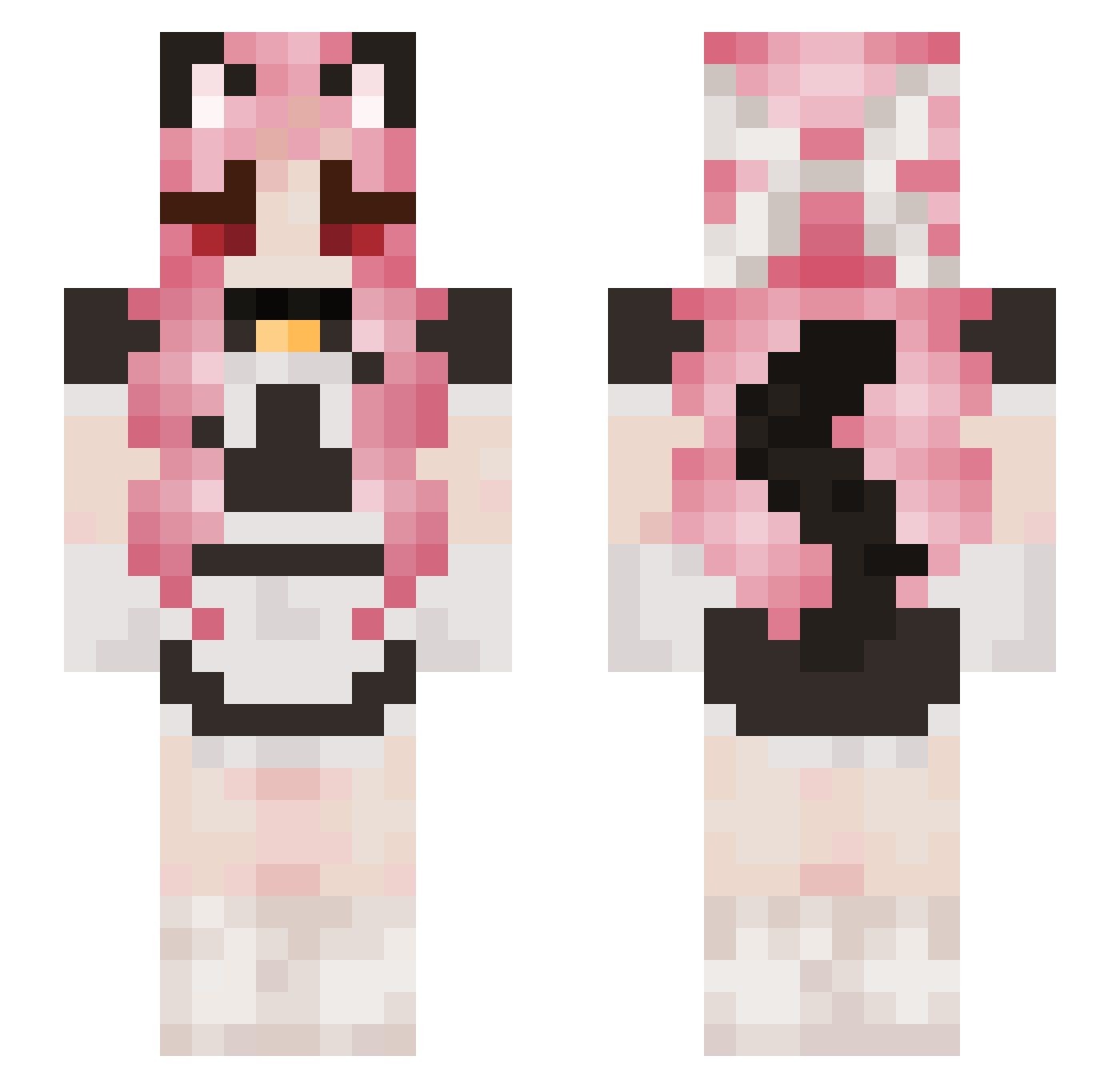 itsanies Minecraft skin, front and back view