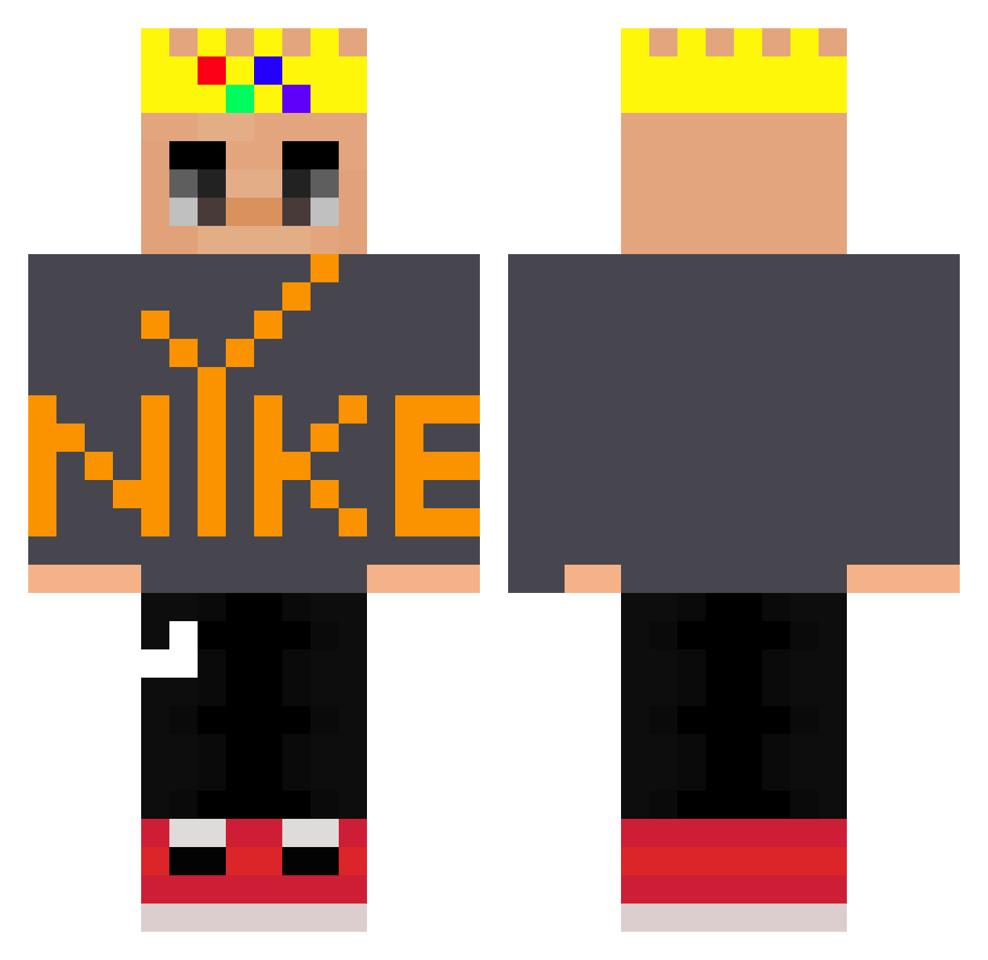 Paul680qwe Minecraft skin, front and back view