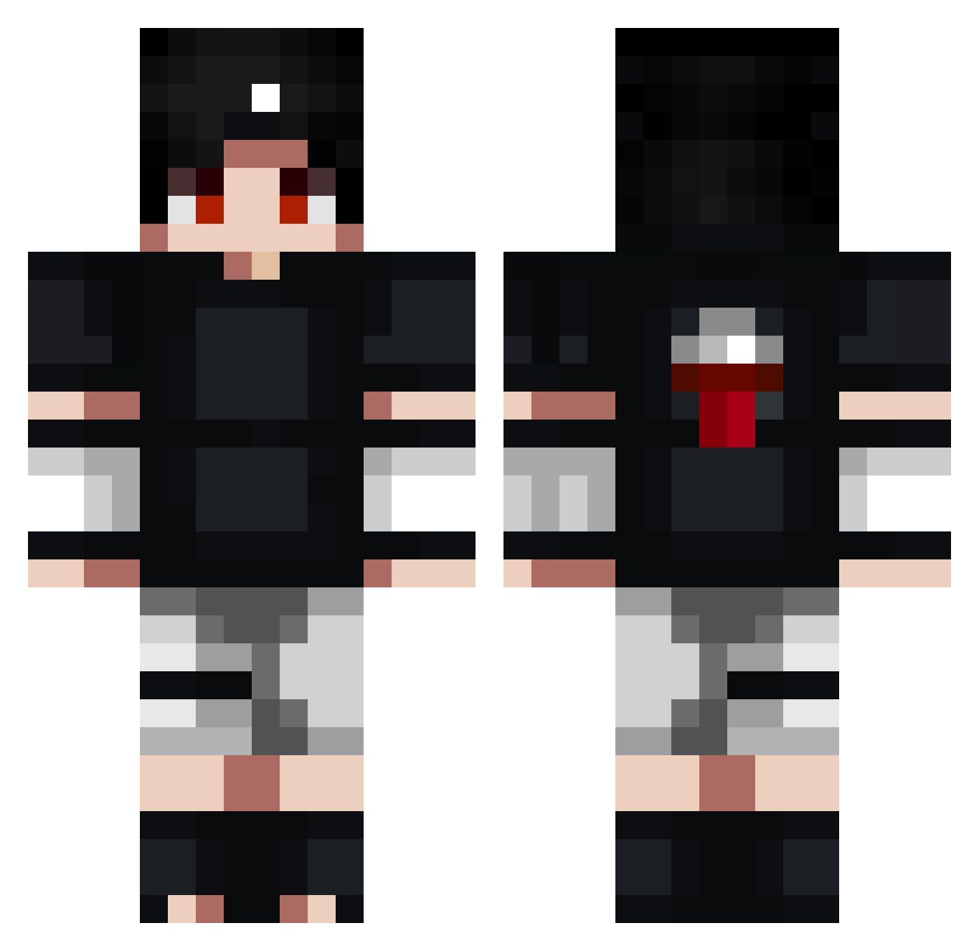 Whomp Minecraft skin, front and back view