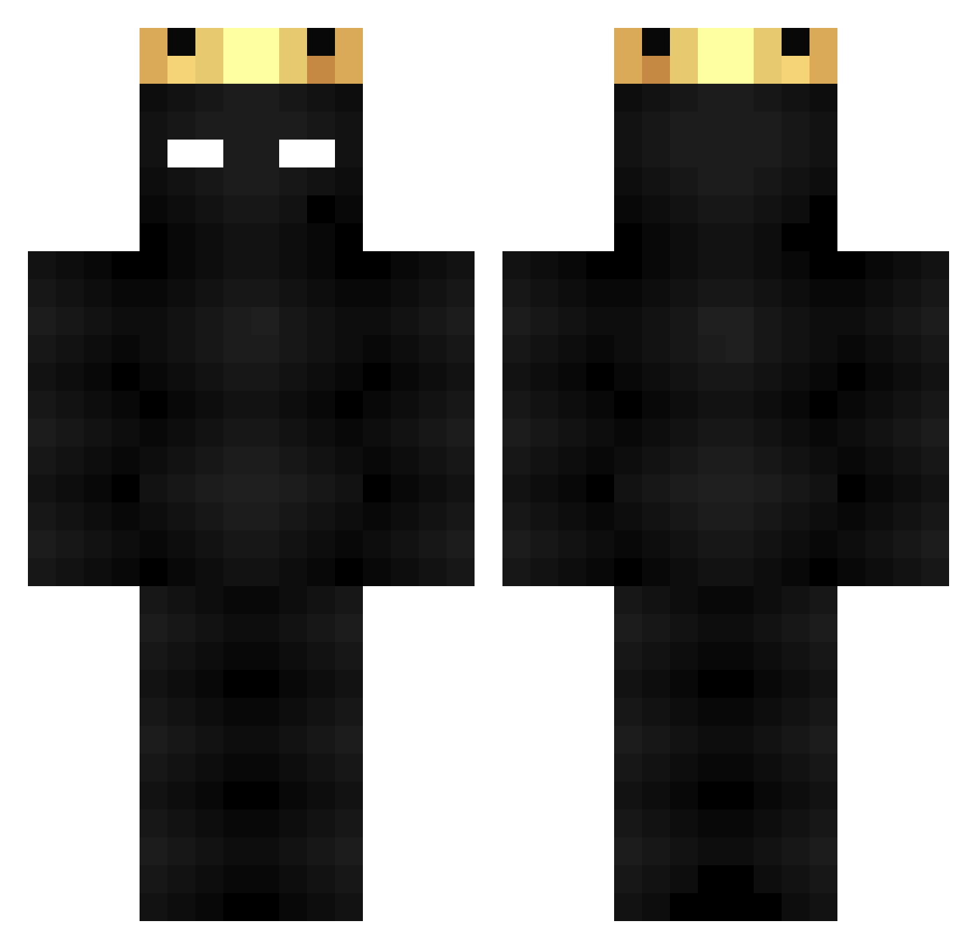 PreasePlayz Minecraft skin, front and back view
