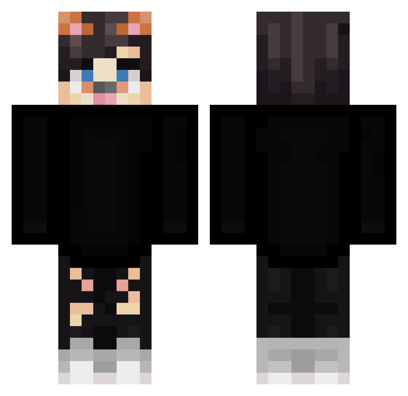xRageQuitt Minecraft skin, front and back view