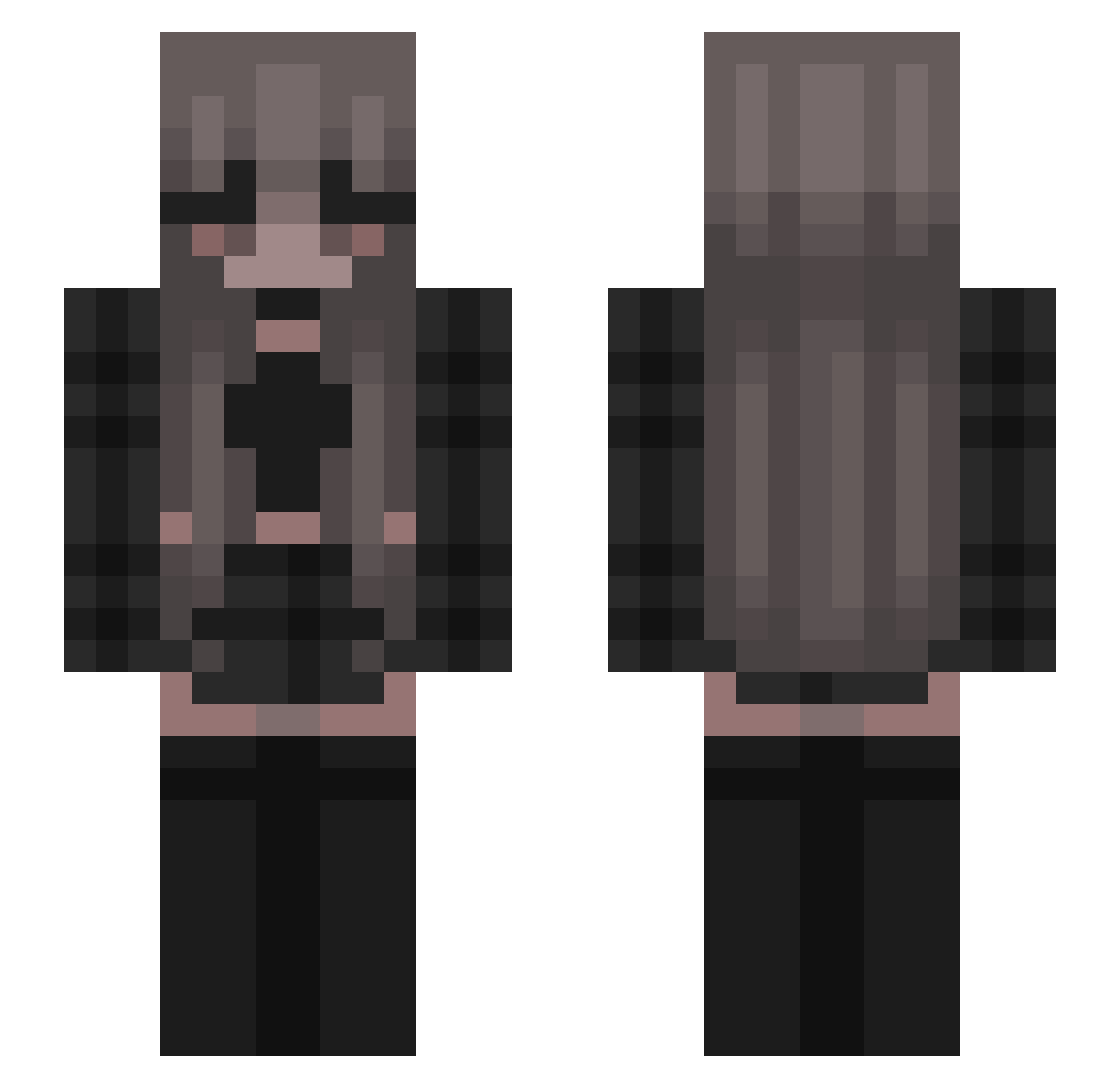earsore Minecraft skin, front and back view