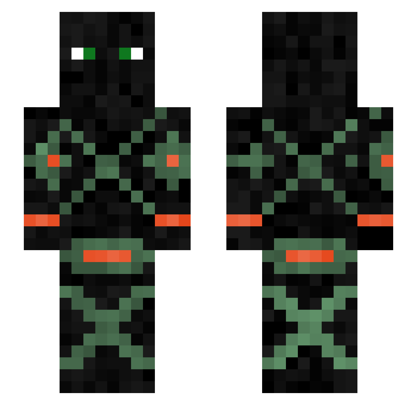 AclypZ Minecraft skin, front and back view