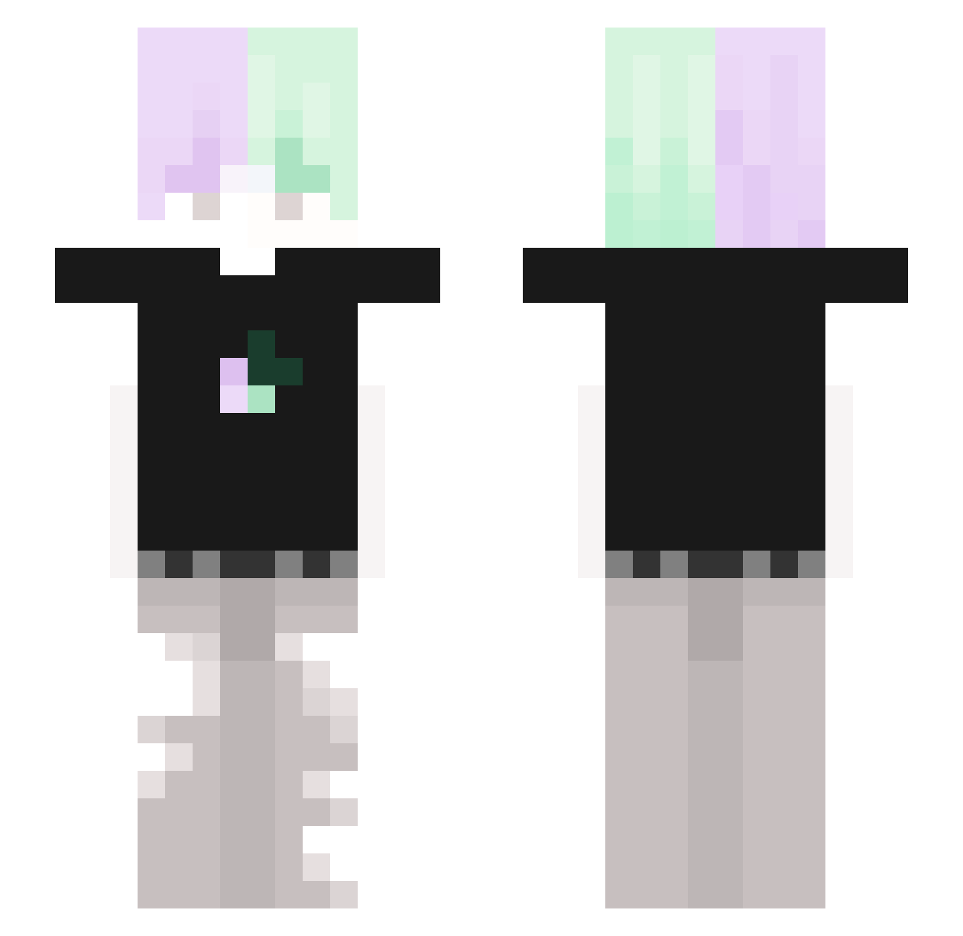 BovineBrawler Minecraft skin, front and back view