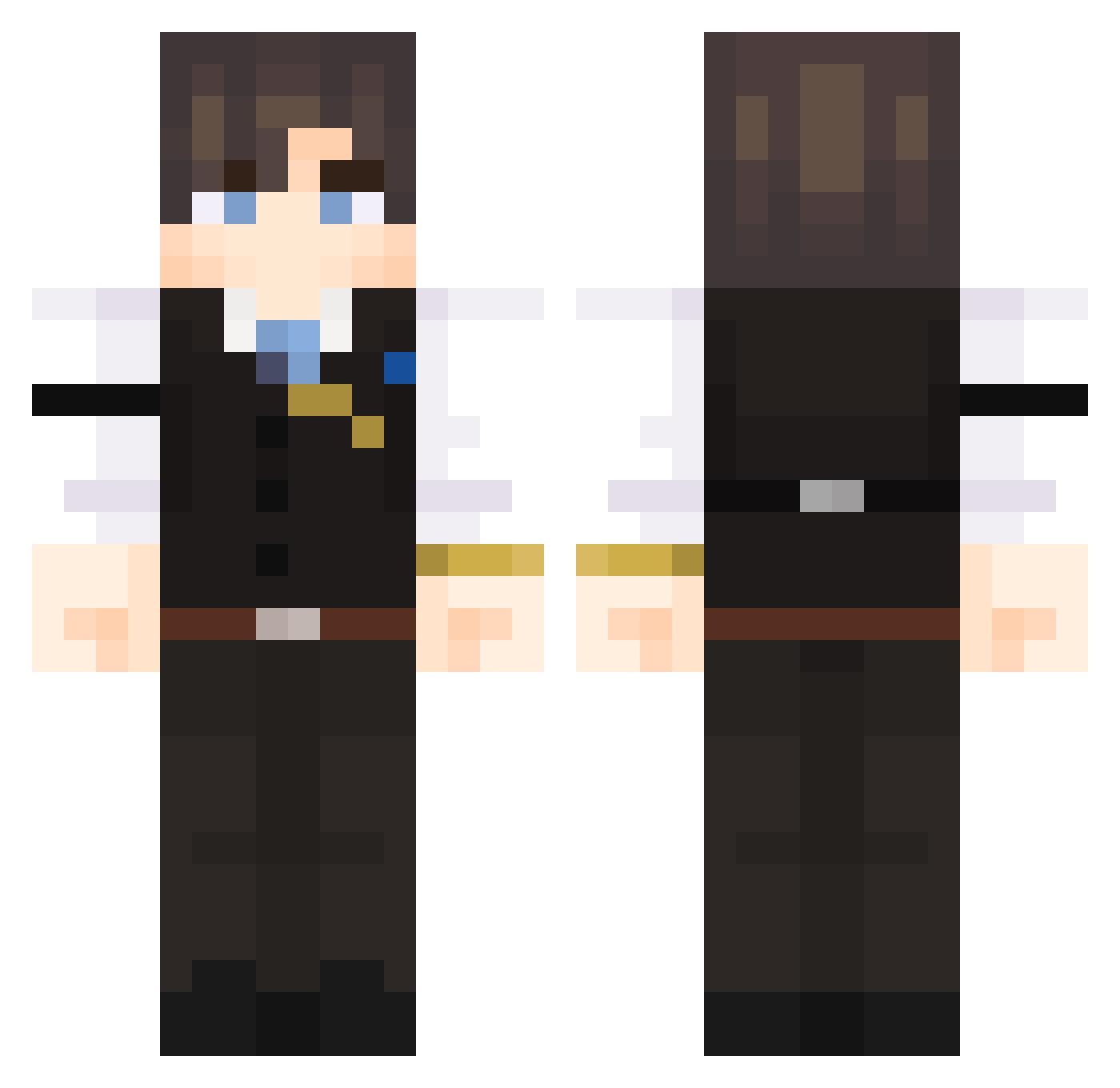 GABRIK Minecraft skin, front and back view
