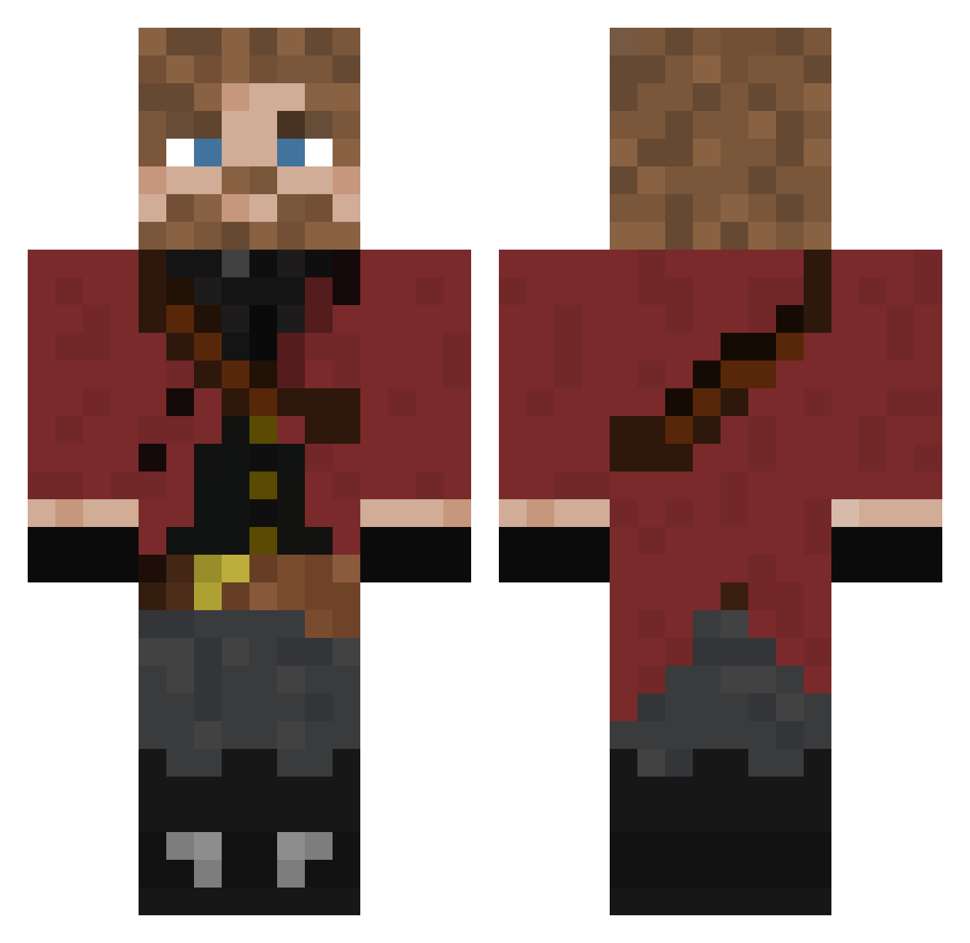 DeathlyClown Minecraft skin, front and back view