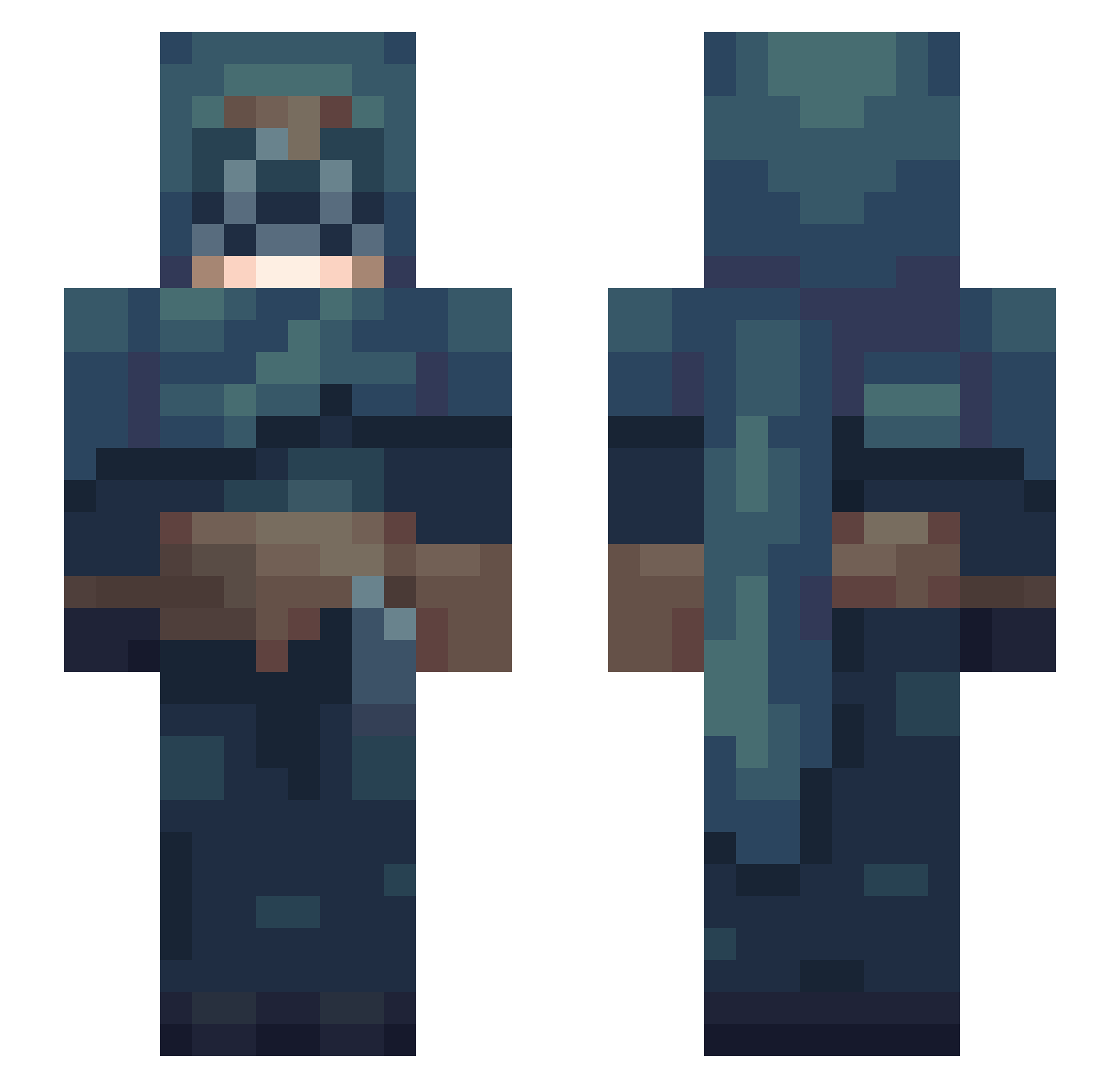 jordantruther Minecraft skin, front and back view