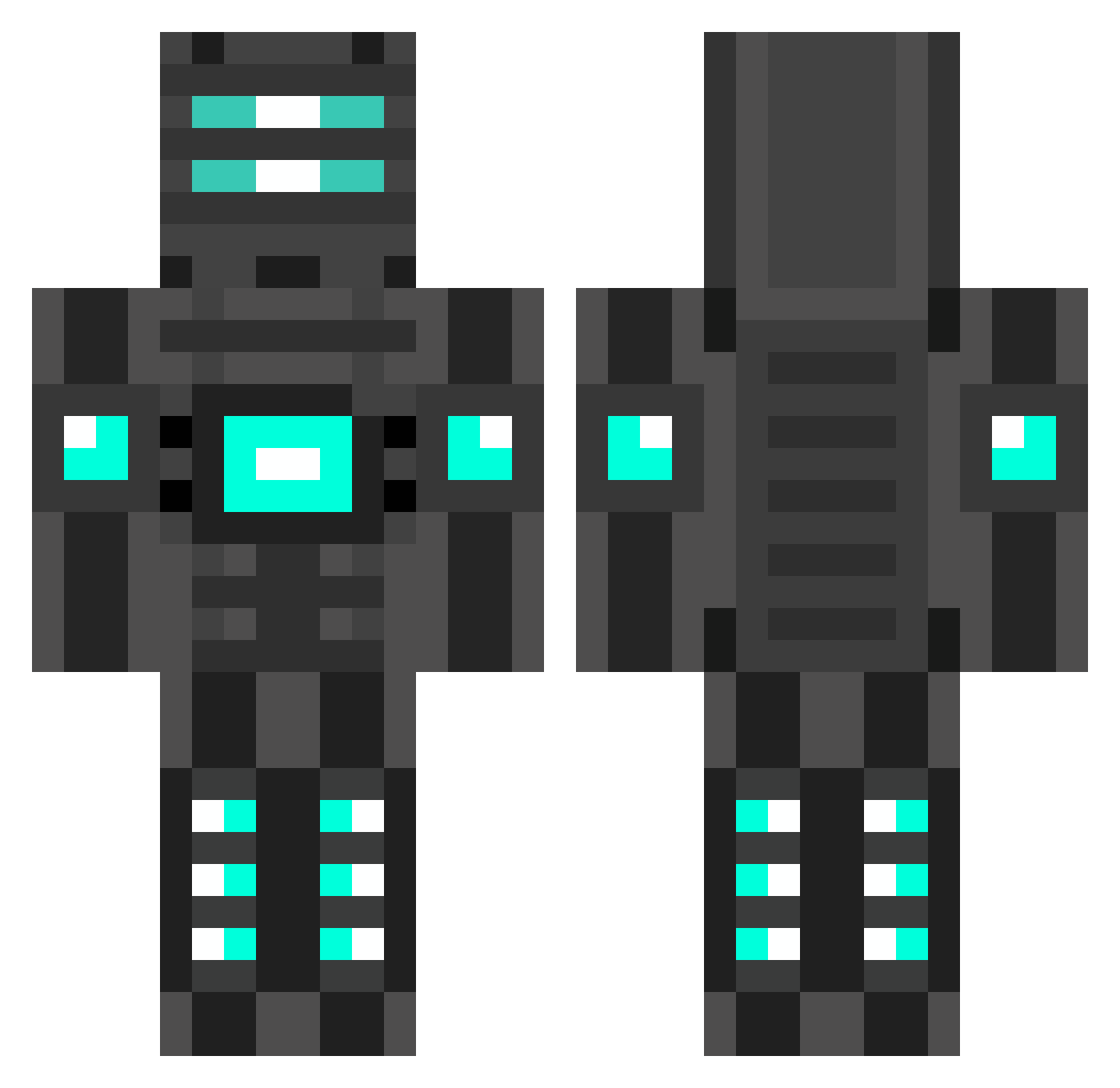 Chute Minecraft skin, front and back view