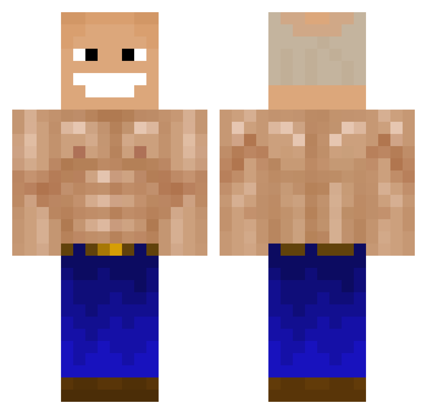 Mattiebo123 Minecraft skin, front and back view