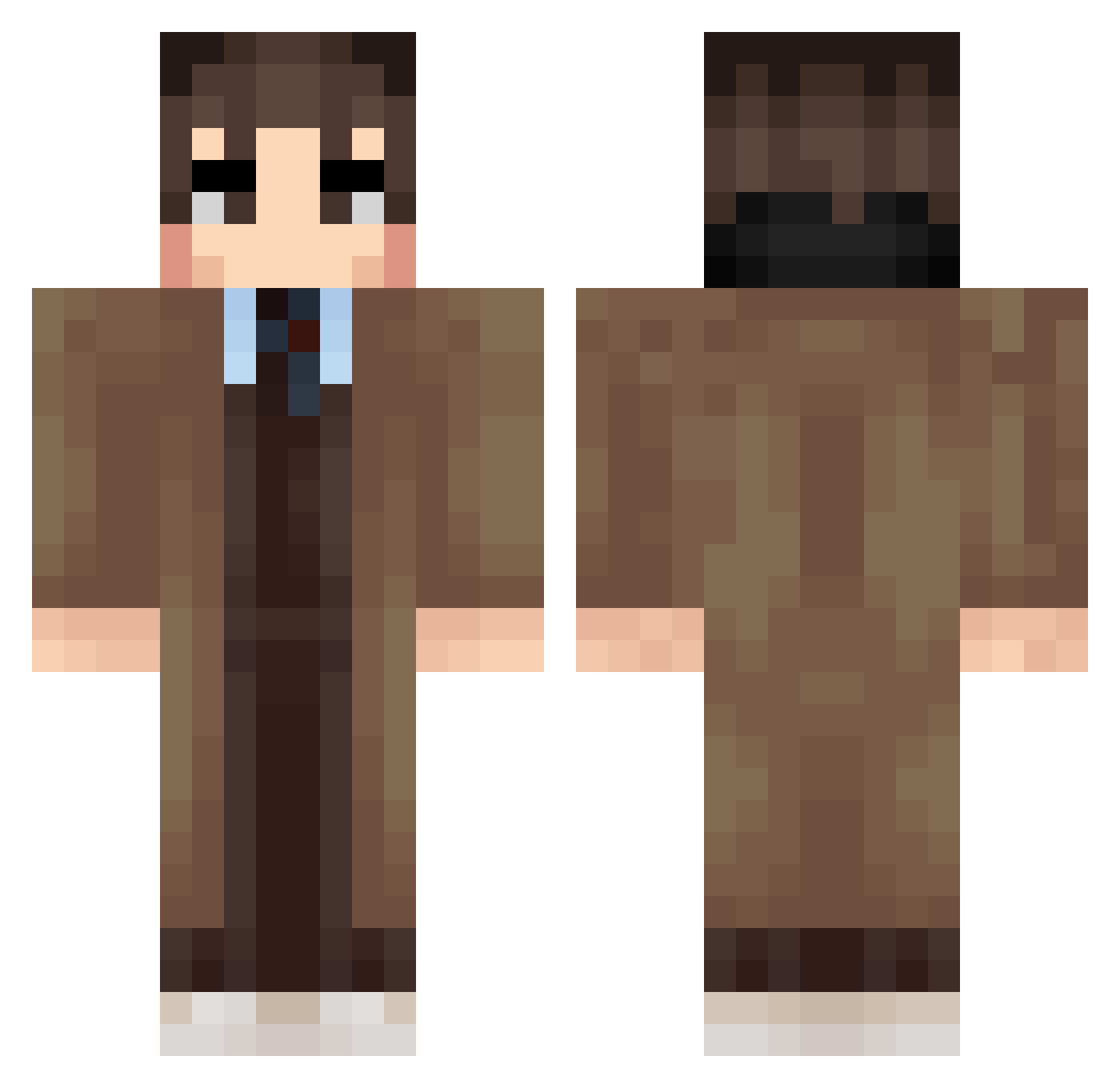 Omariio Minecraft skin, front and back view