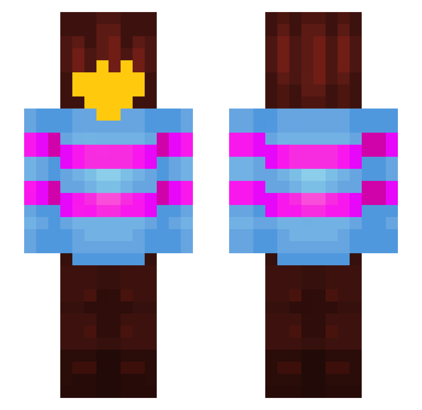 BadPup Minecraft skin, front and back view