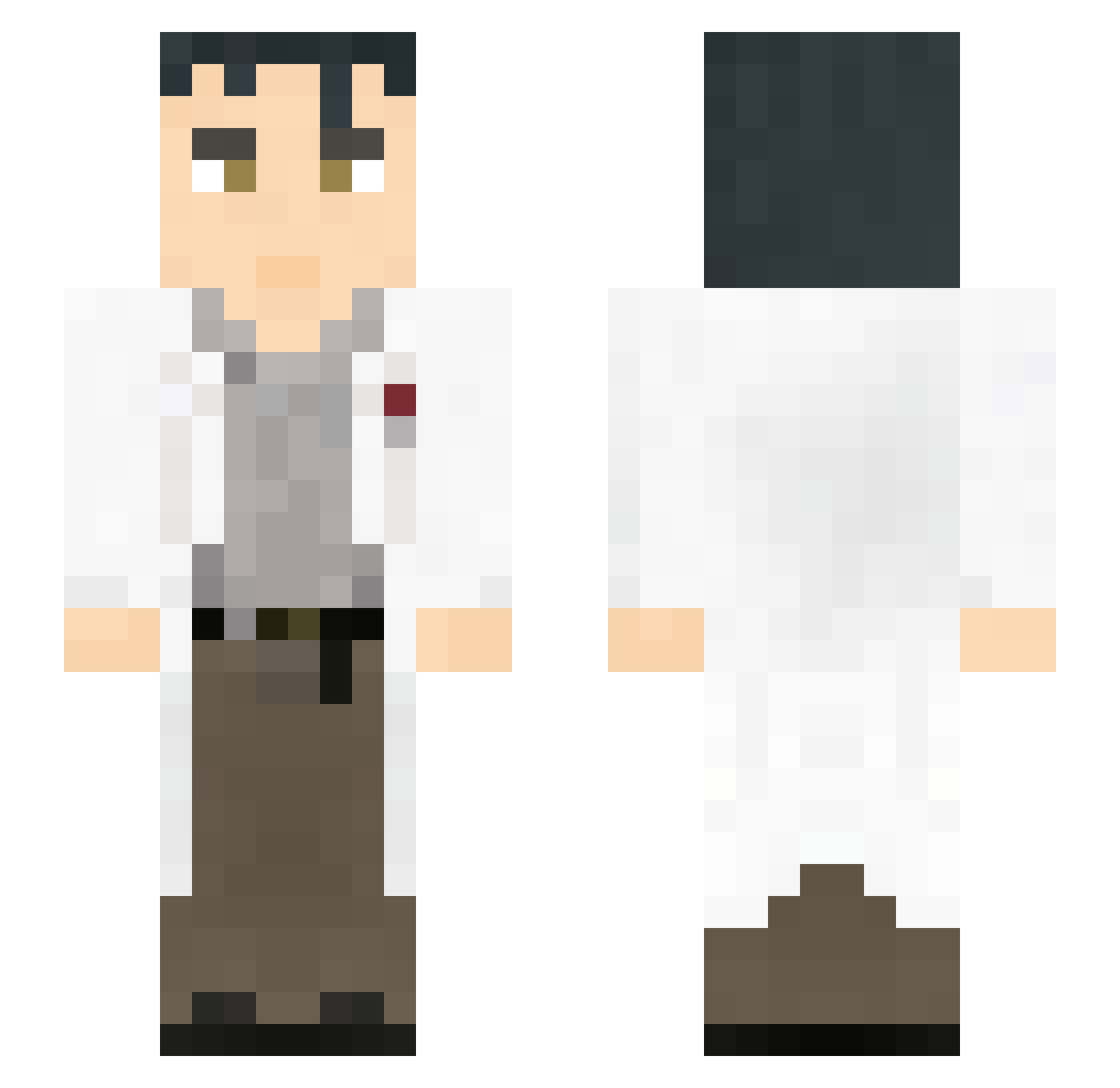 DaNaWa Minecraft skin, front and back view