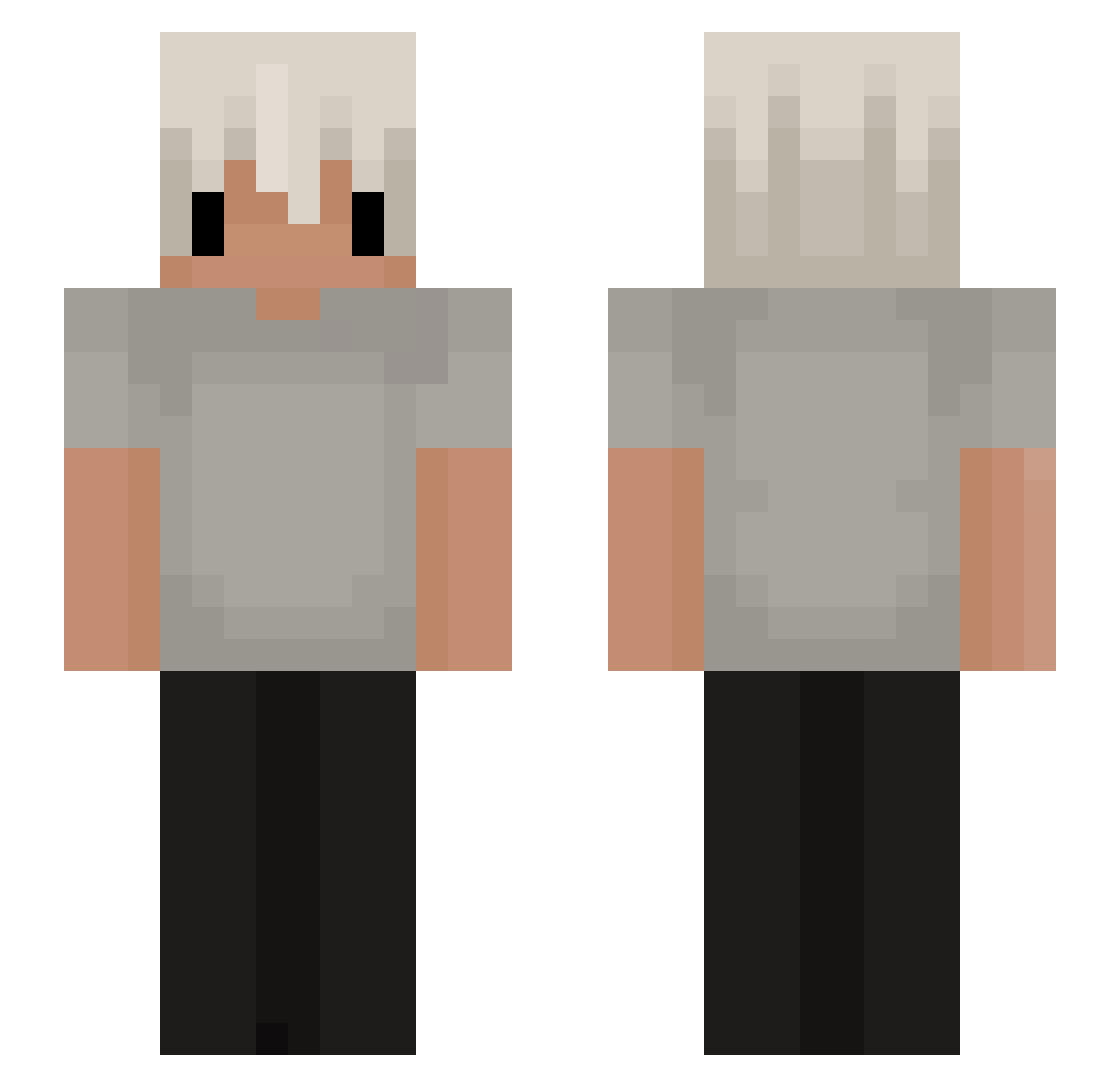 victarYT Minecraft skin, front and back view
