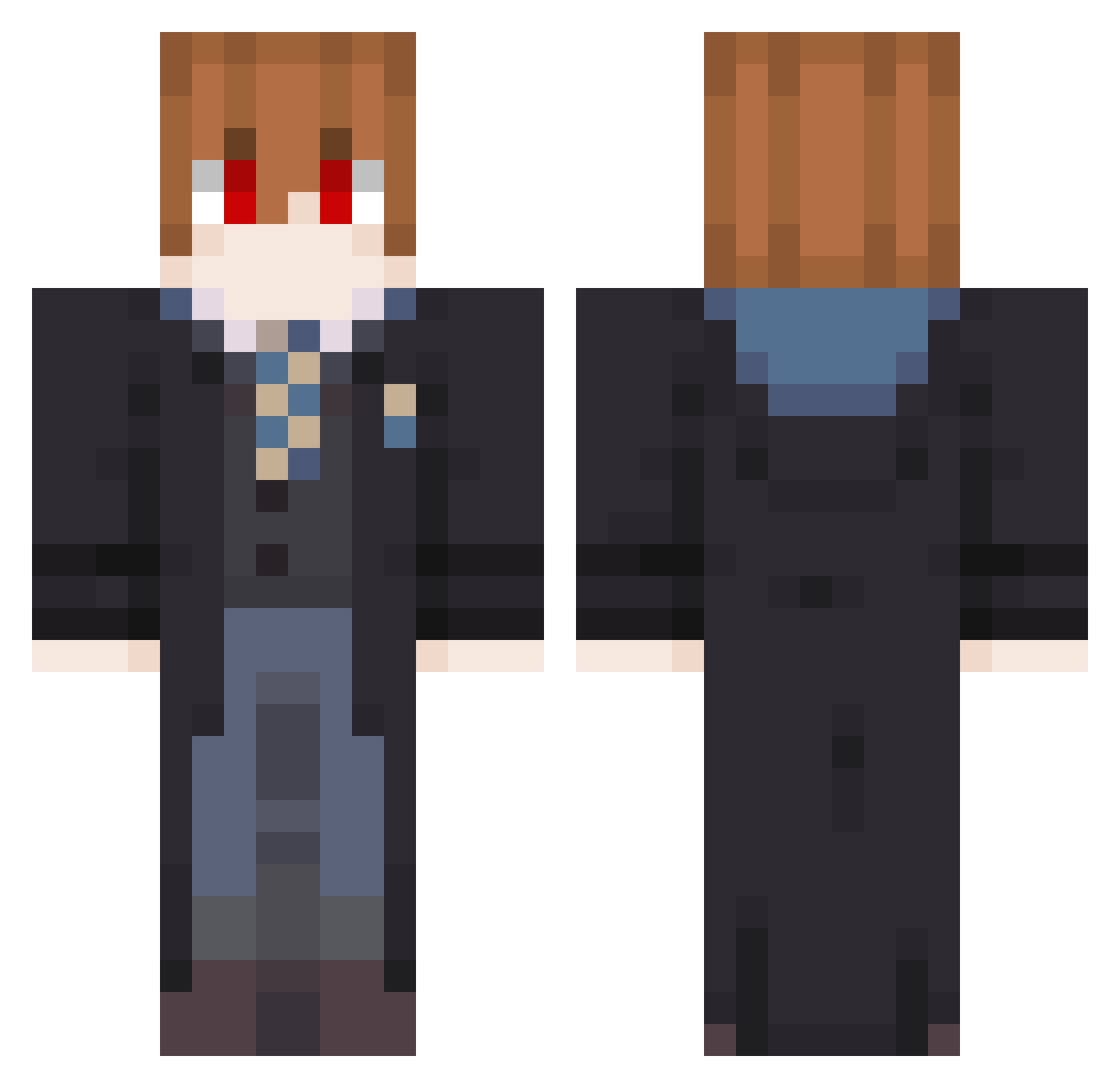 AngryWizard69 Minecraft skin, front and back view