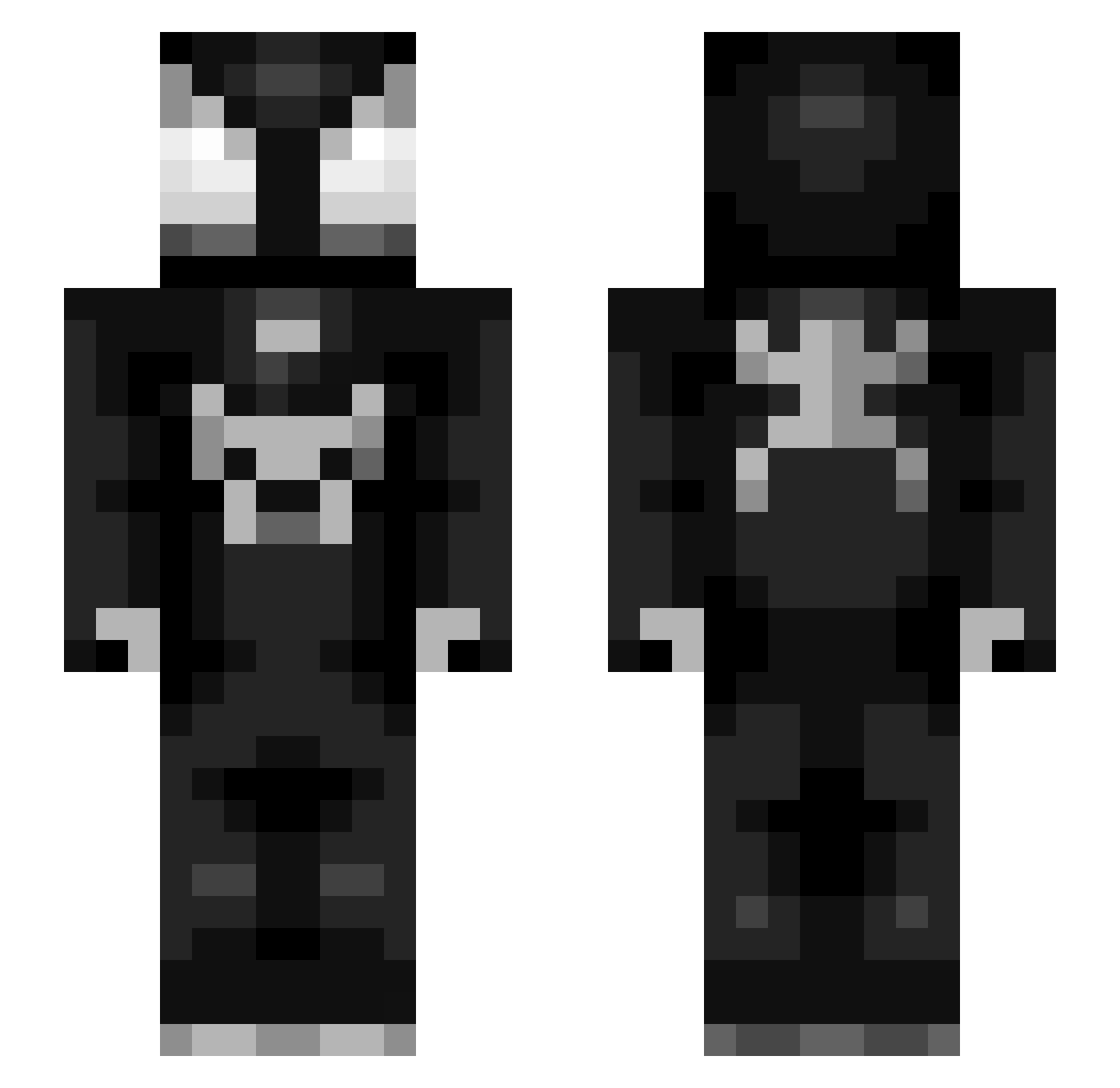 Kundzite Minecraft skin, front and back view