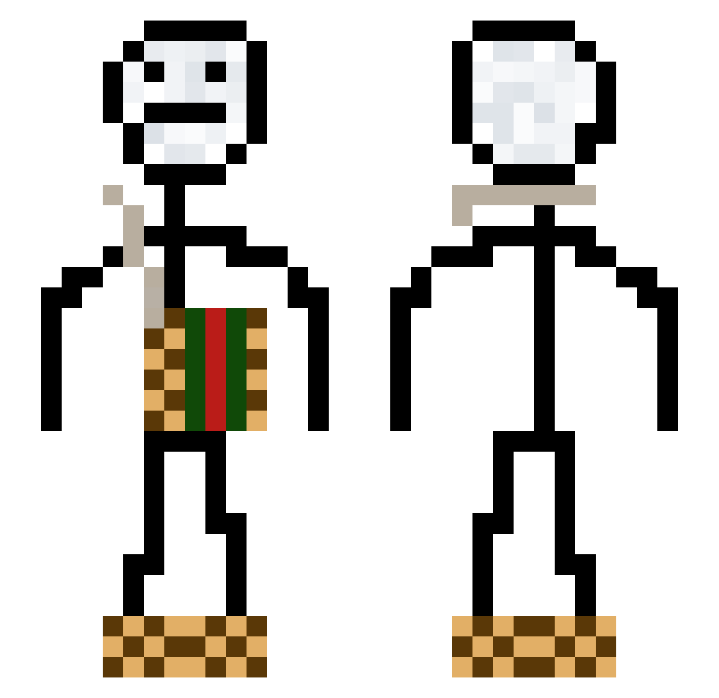 Papaya_Corp Minecraft skin, front and back view