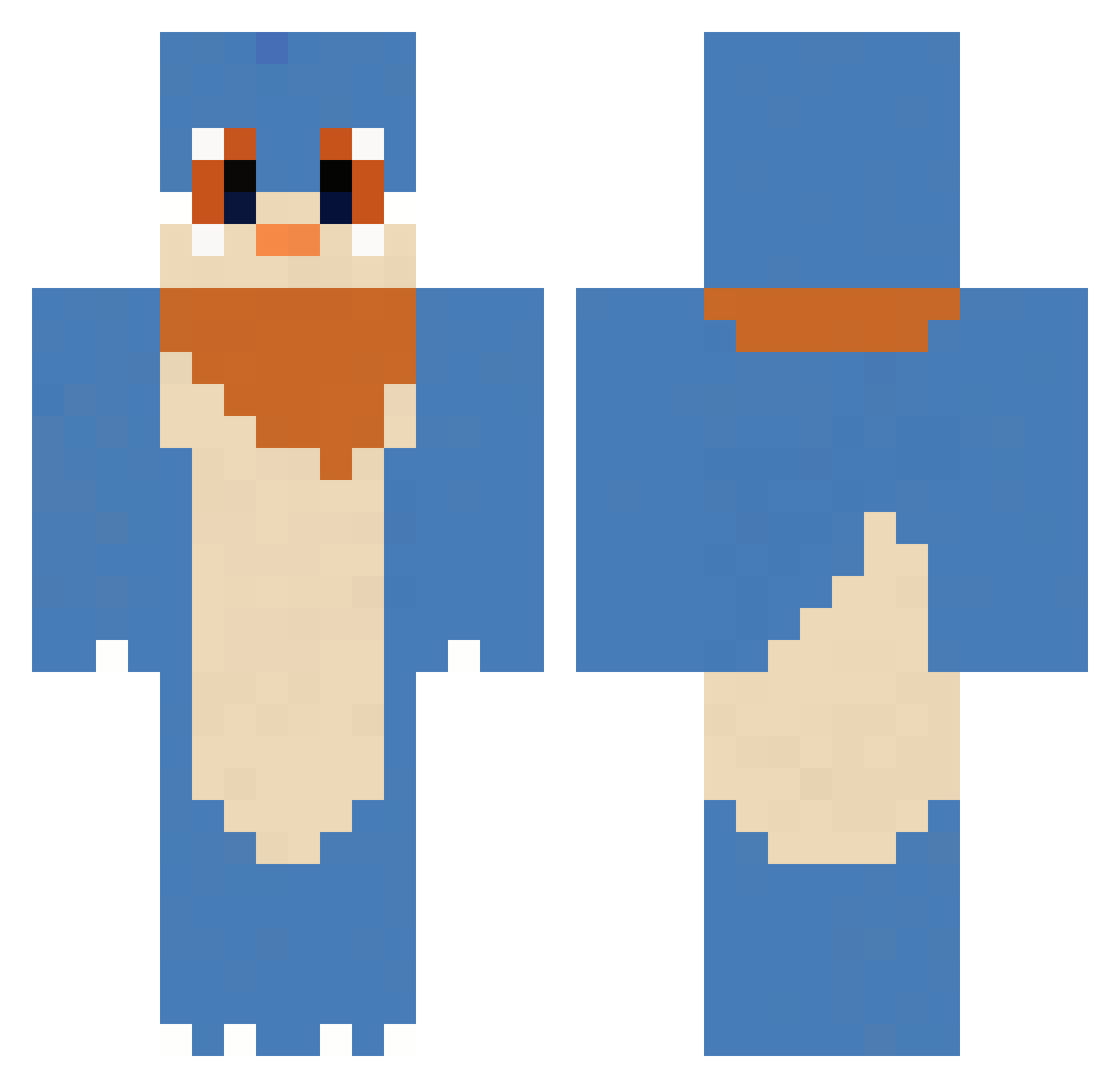 BorealTheOtter Minecraft skin, front and back view