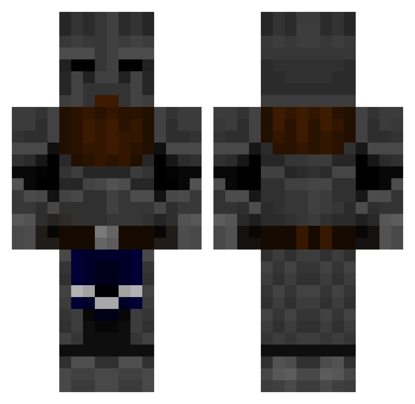 Chabba77 Minecraft skin, front and back view